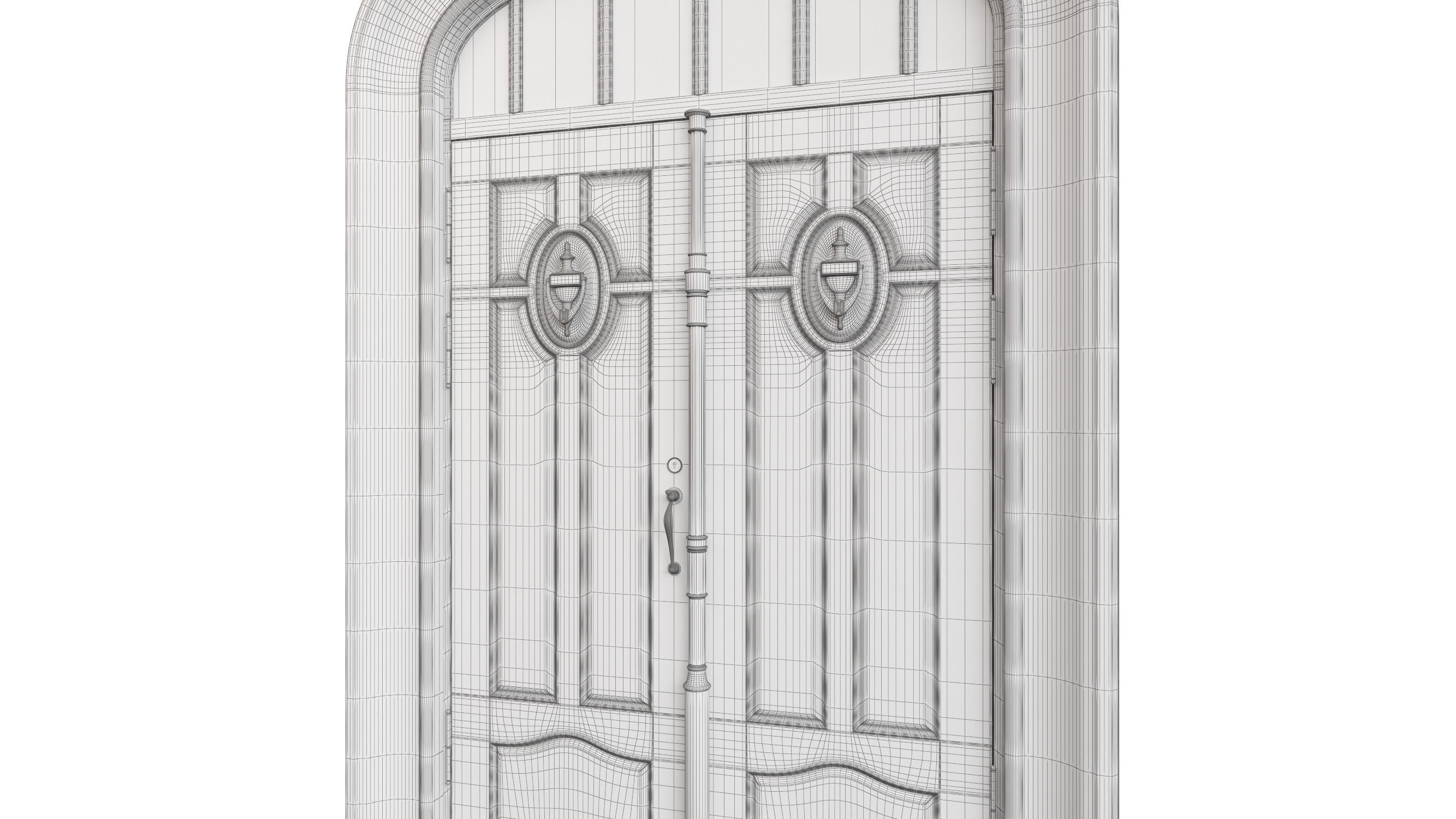 Entrance classic door 68  3D model_7