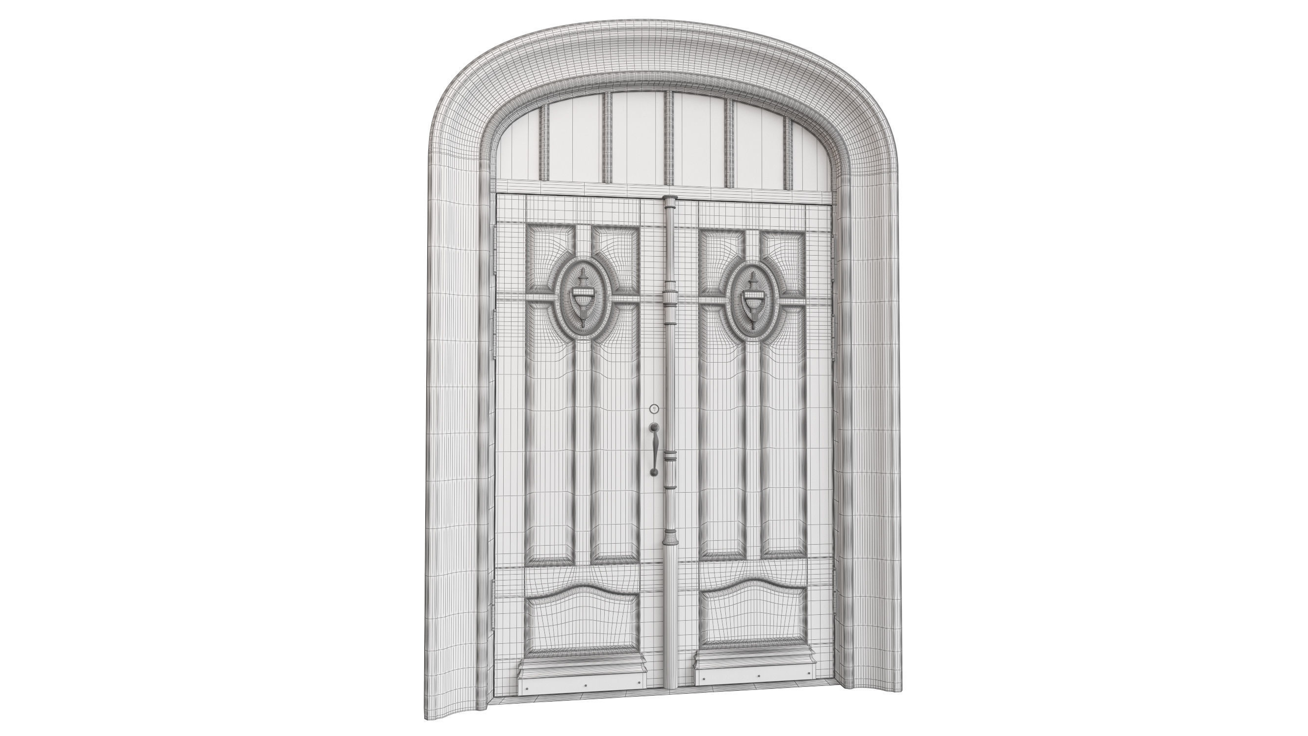 Entrance classic door 68  3D model_12