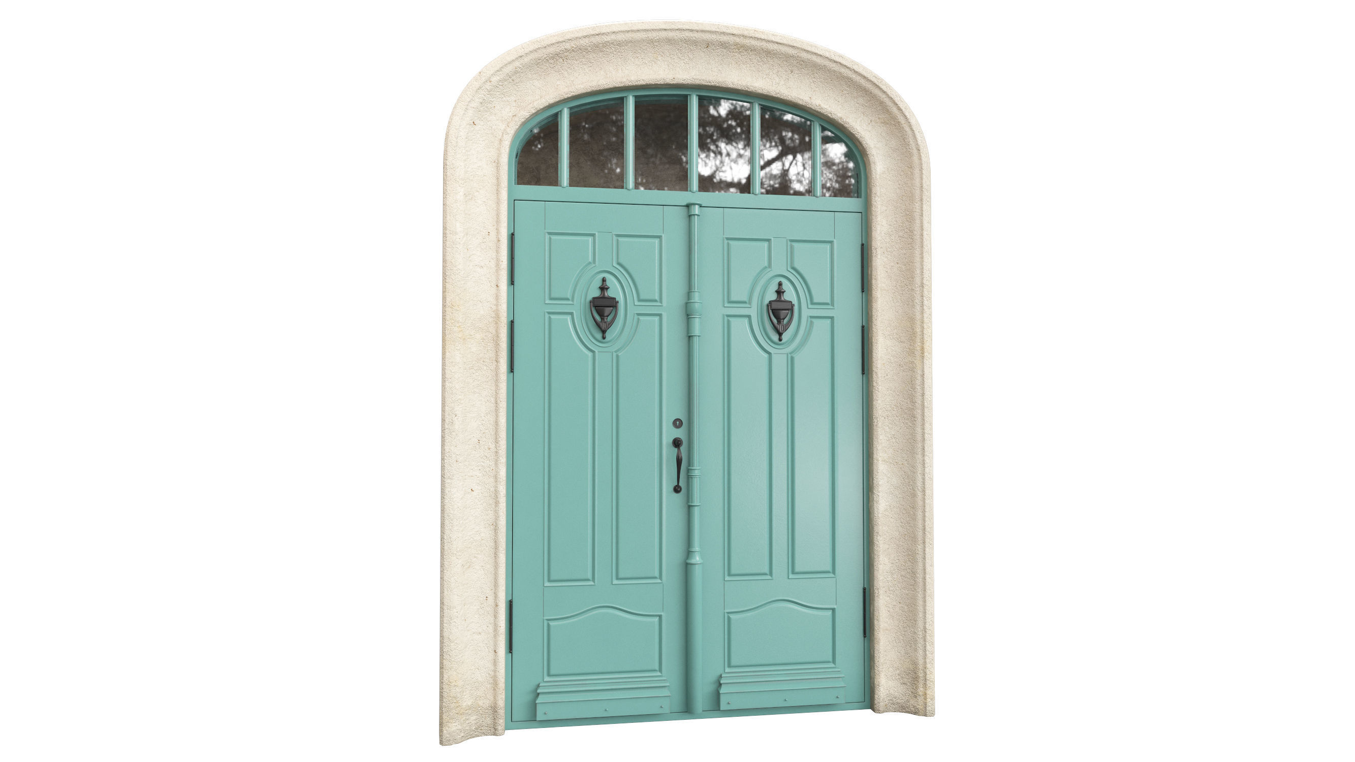 Entrance classic door 68  3D model_6