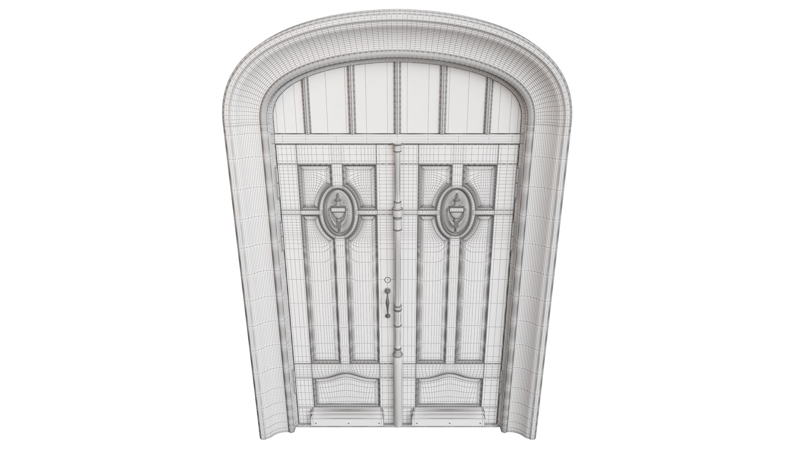 Entrance classic door 68  3D model_11
