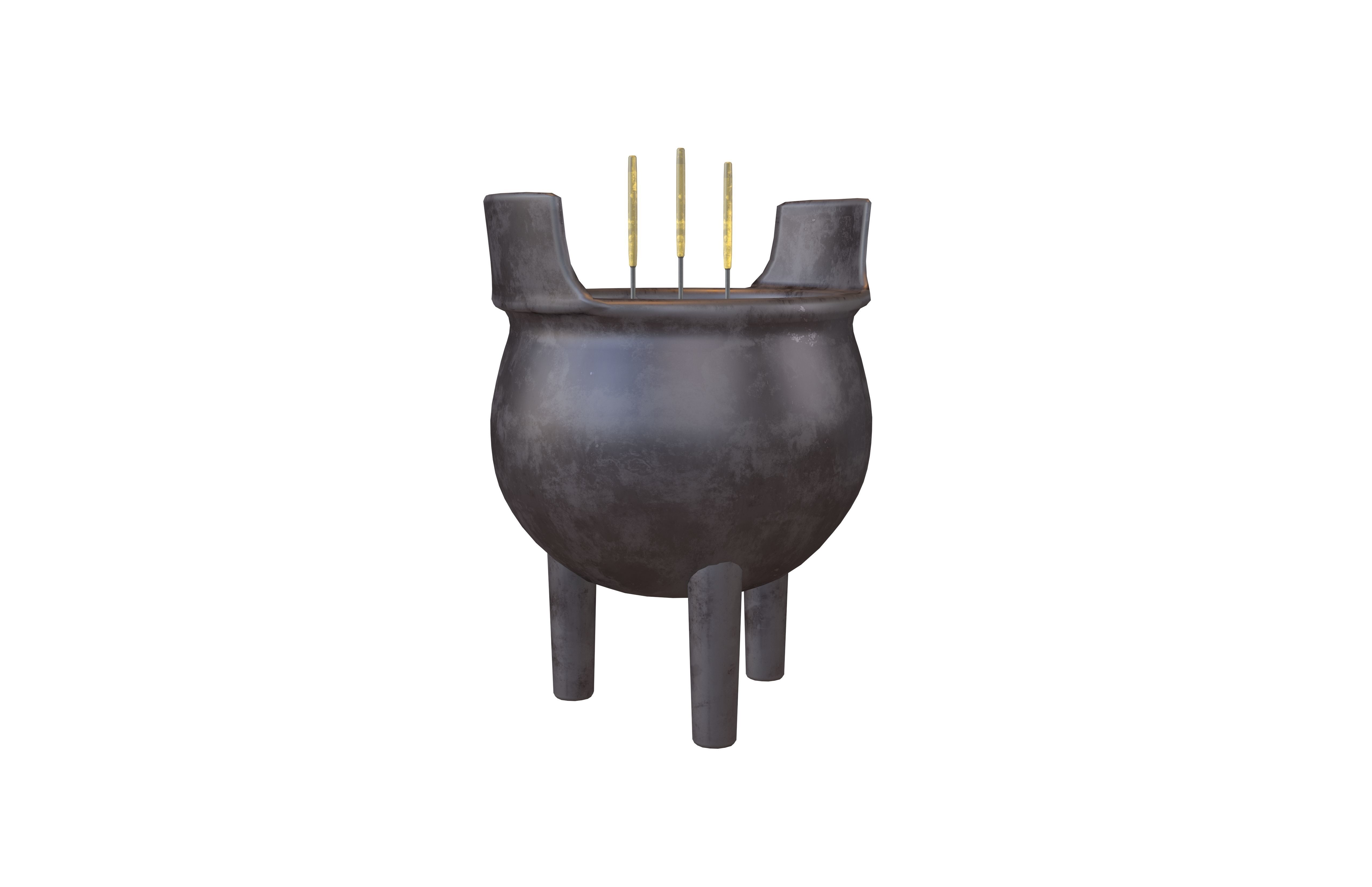 Cartoon Incense Burner v1 008 Low-poly 3D model_1
