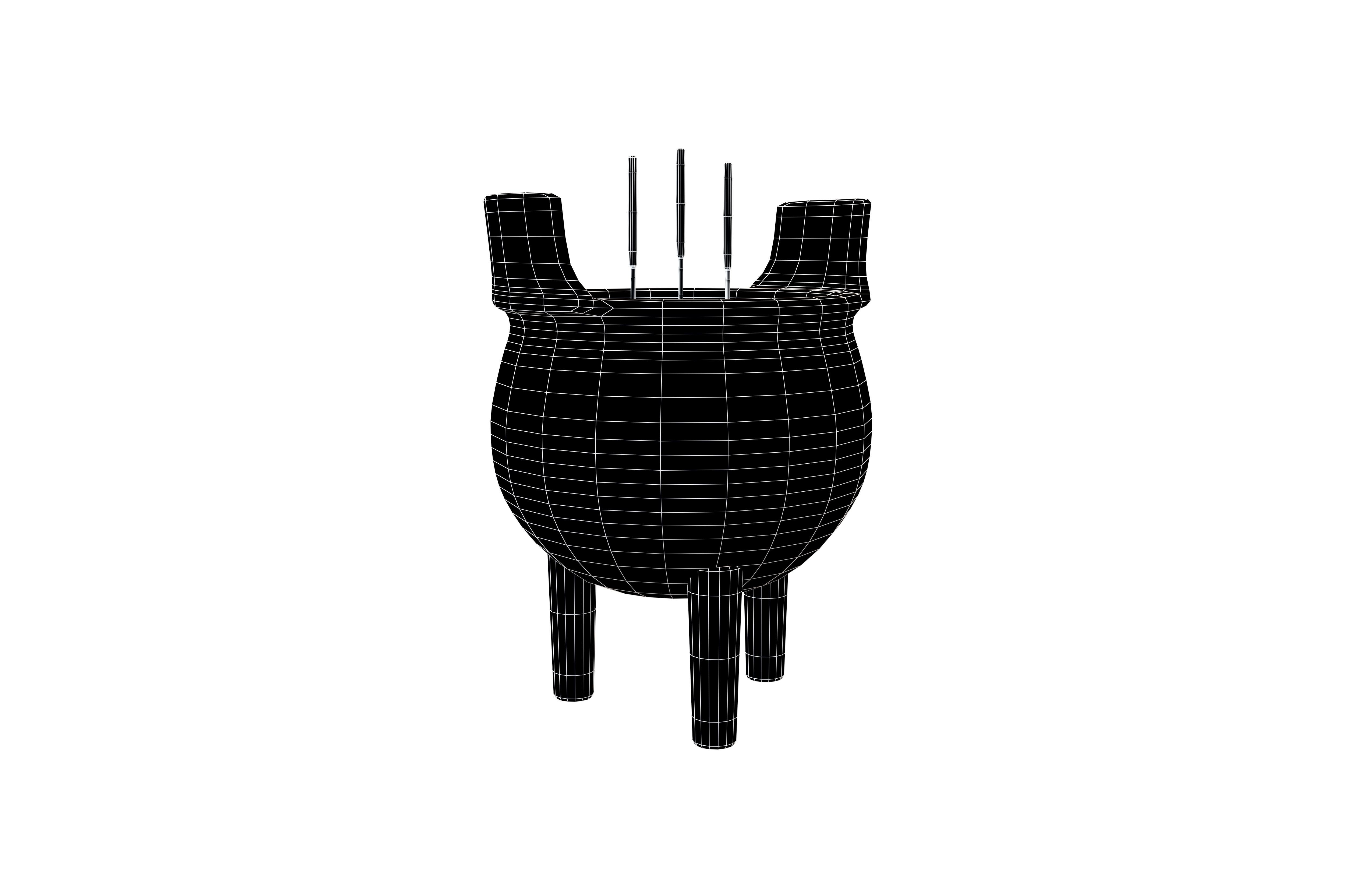 Cartoon Incense Burner v1 008 Low-poly 3D model_4