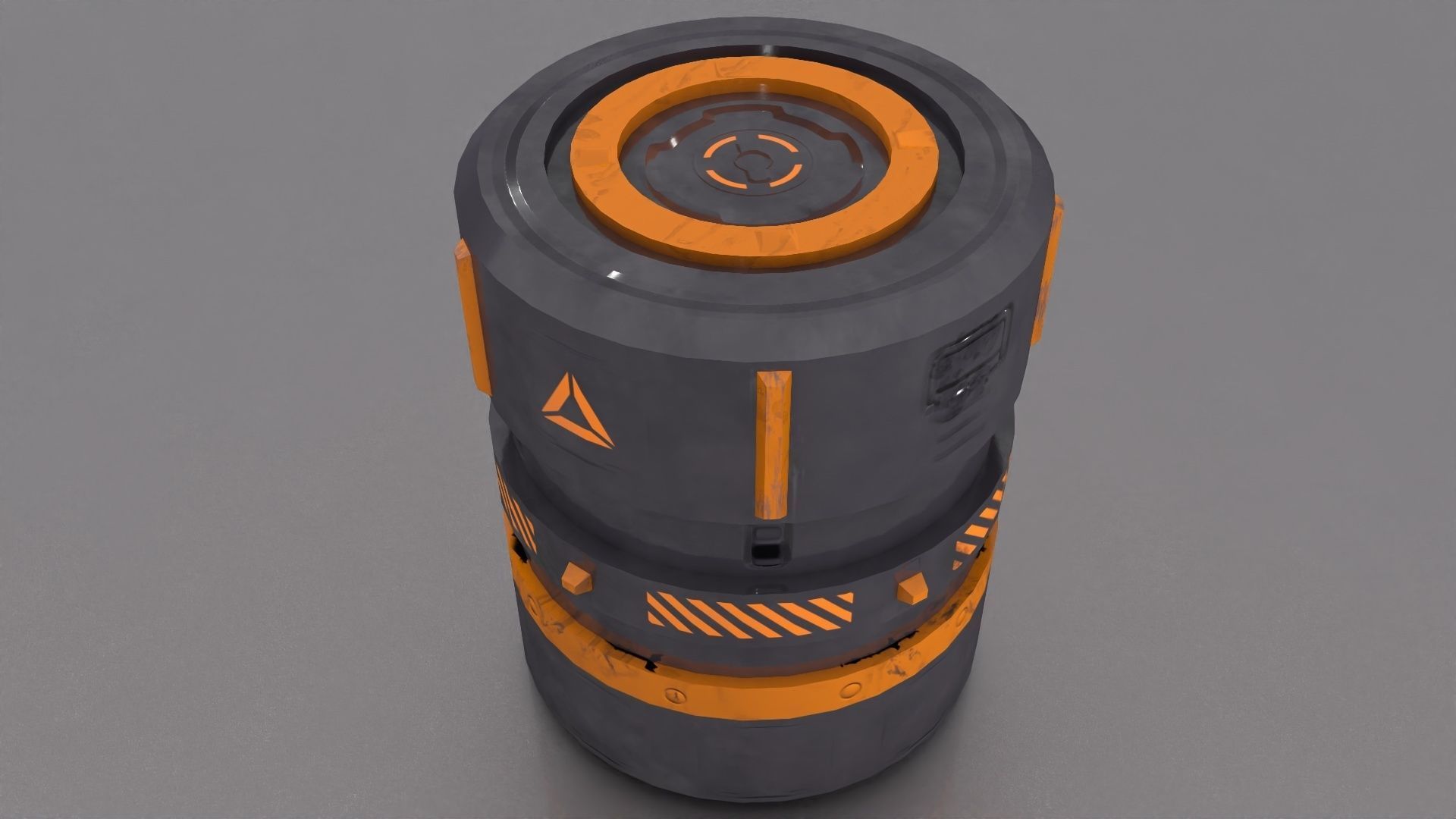 Sci-Fi Barrel - container Low-poly 3D model_2