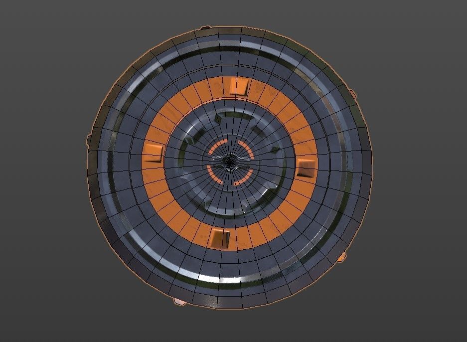 Sci-Fi Barrel - container Low-poly 3D model_16