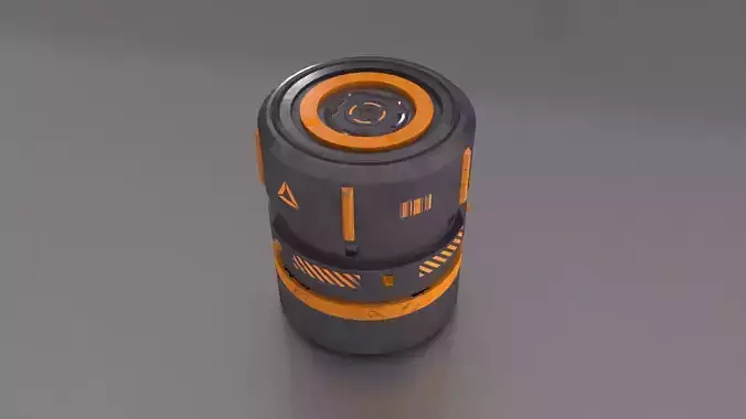 Sci-Fi Barrel - container Low-poly 3D model