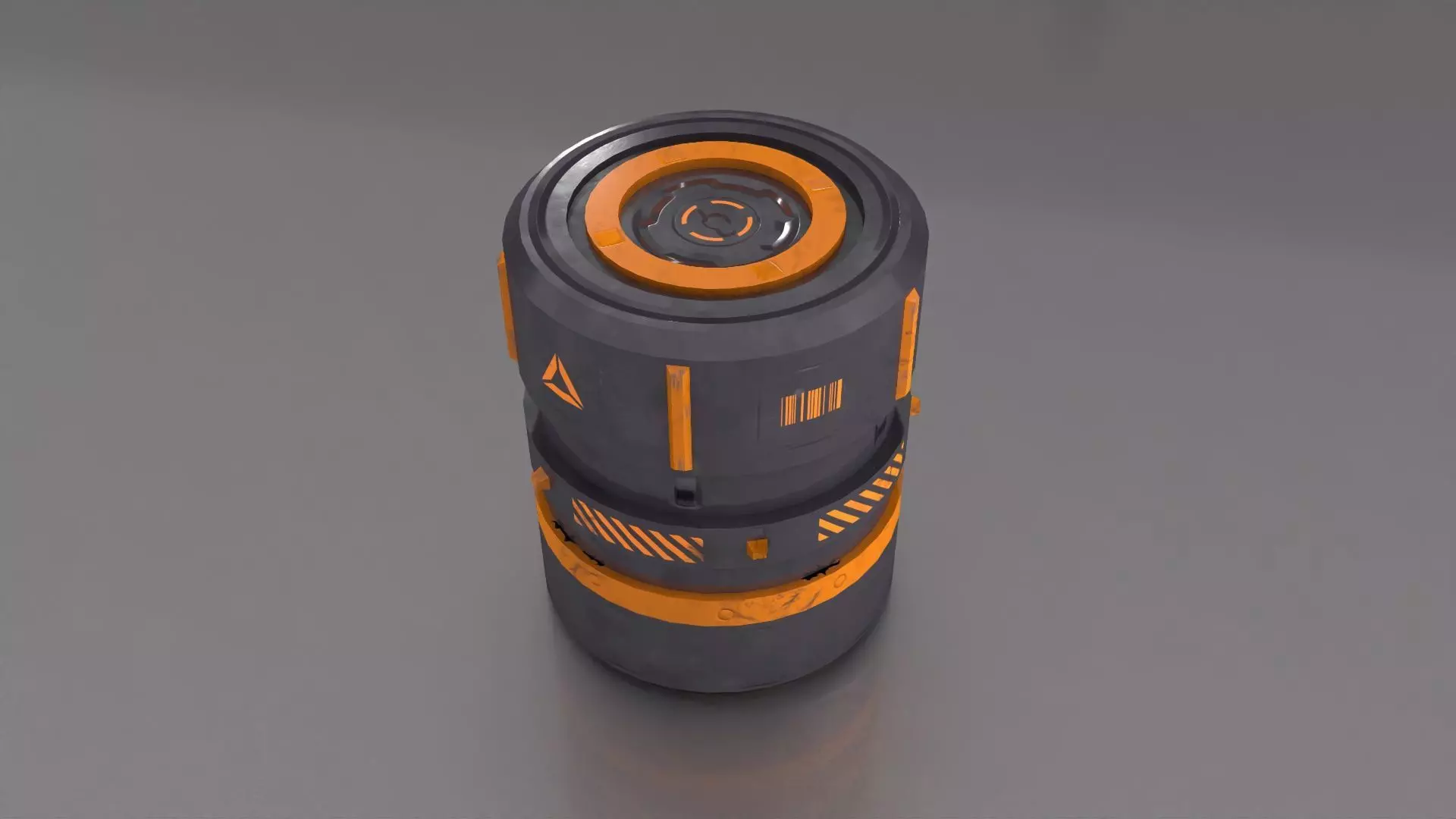 Sci-Fi Barrel - container Low-poly 3D model_0