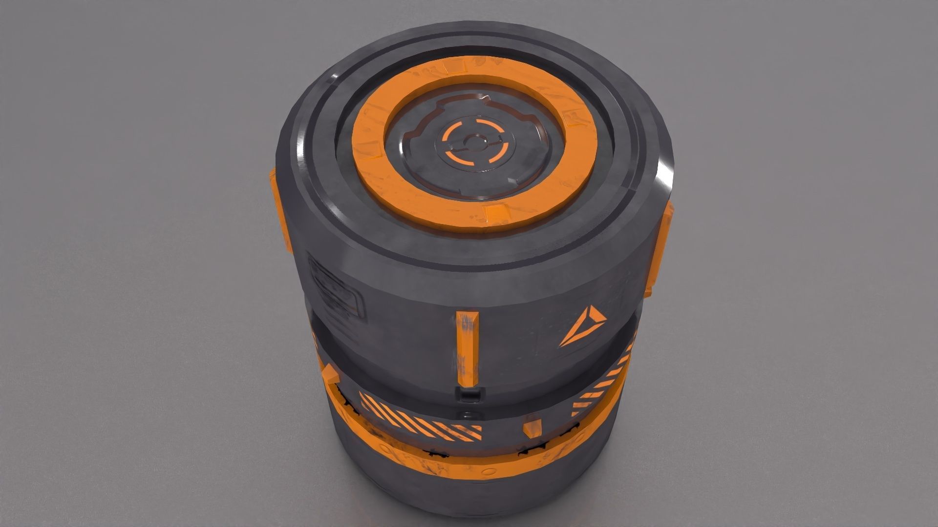 Sci-Fi Barrel - container Low-poly 3D model_3
