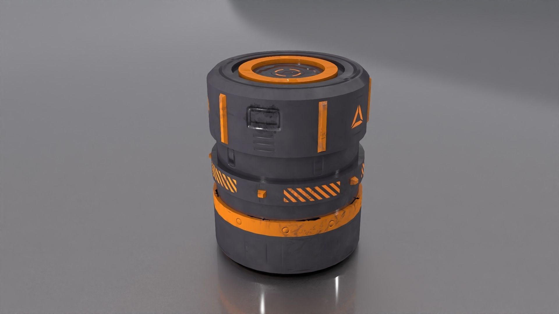 Sci-Fi Barrel - container Low-poly 3D model_1