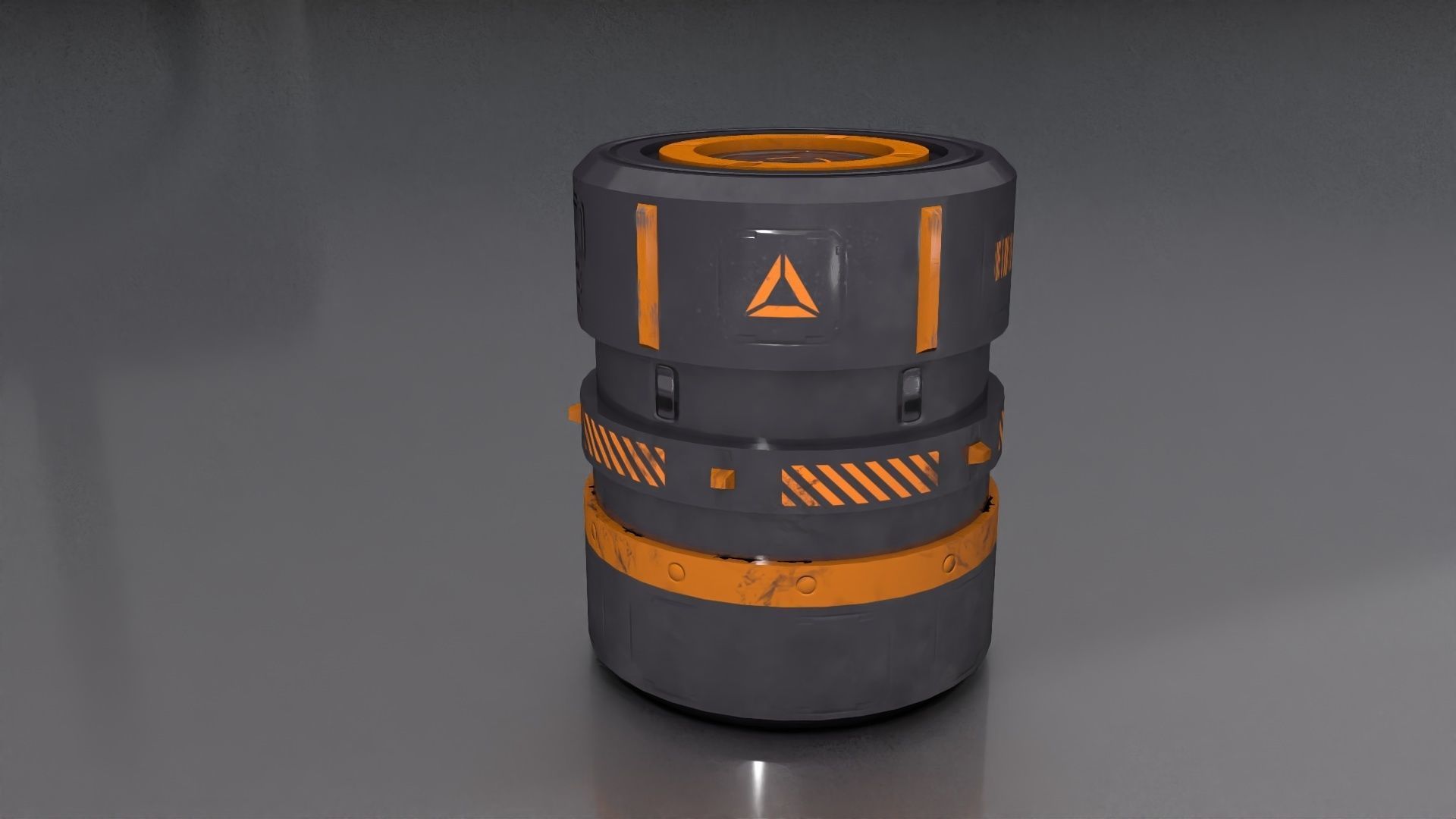Sci-Fi Barrel - container Low-poly 3D model_5