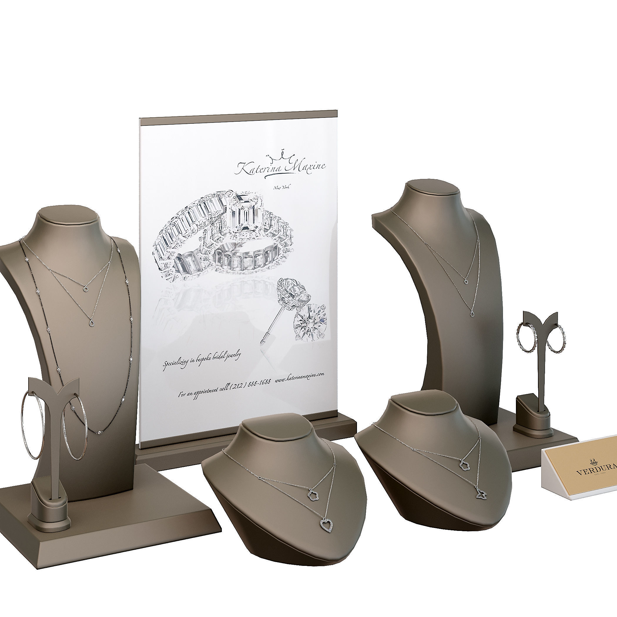 Stylish jewelry showcase 3D model_7