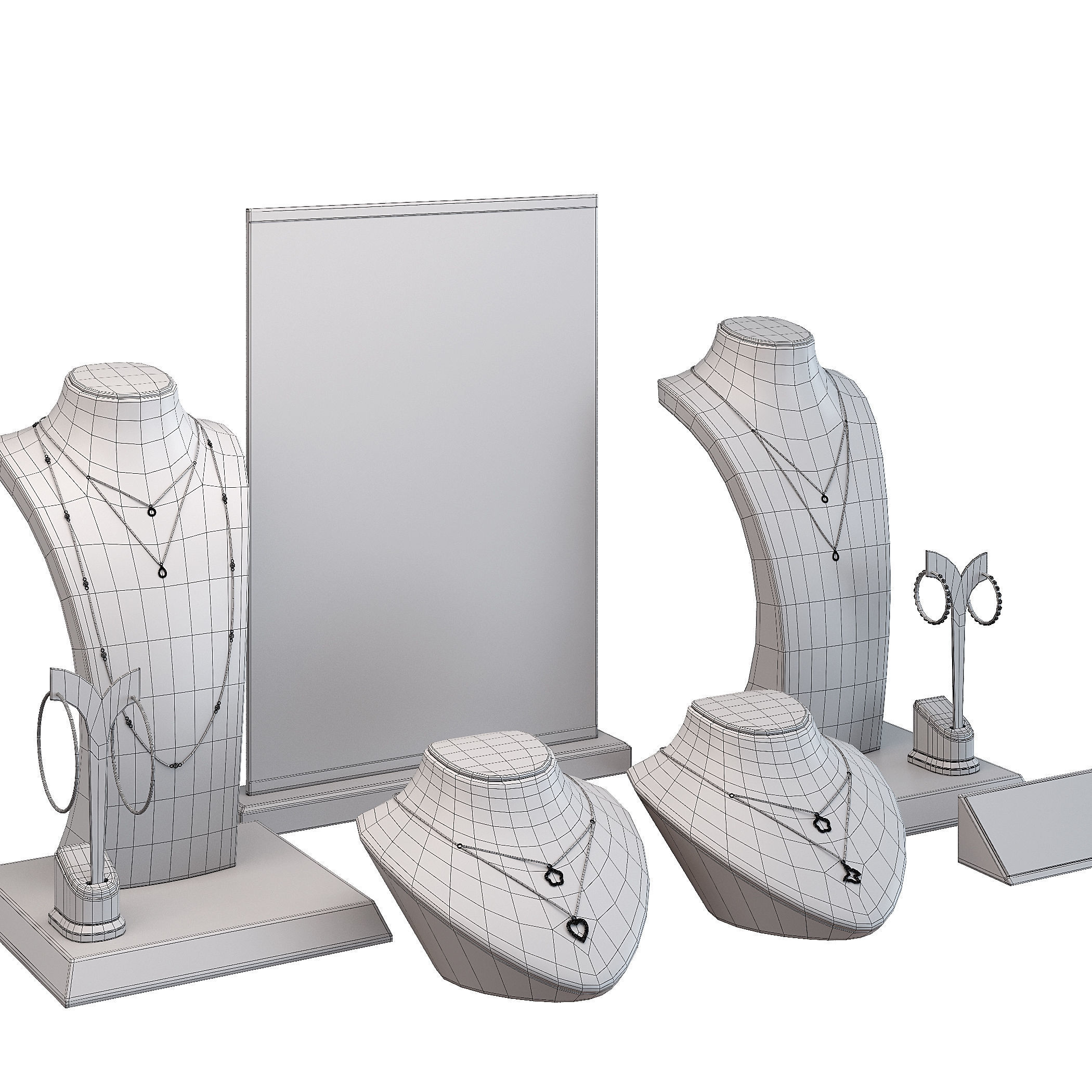 Stylish jewelry showcase 3D model_8