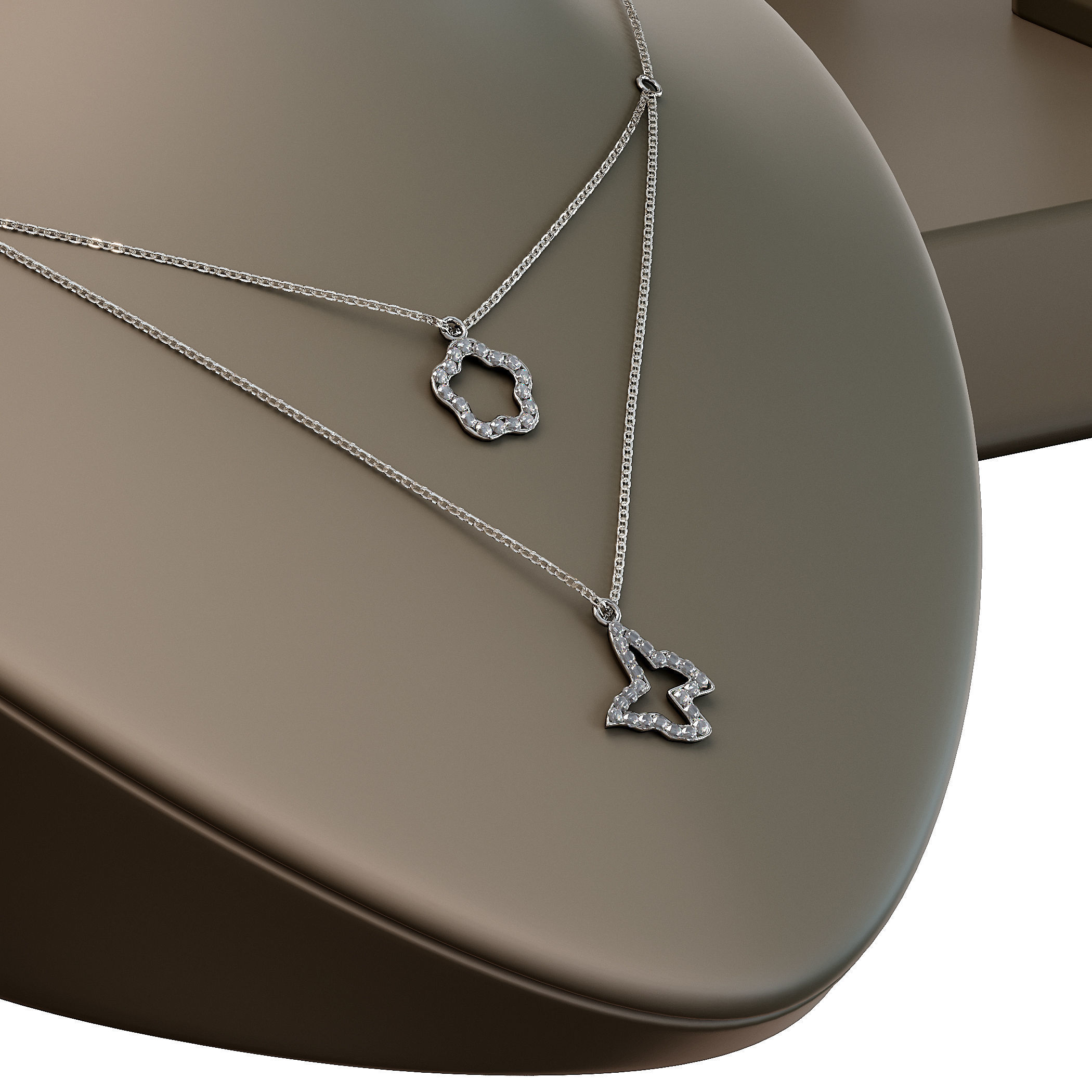 Stylish jewelry showcase 3D model_11