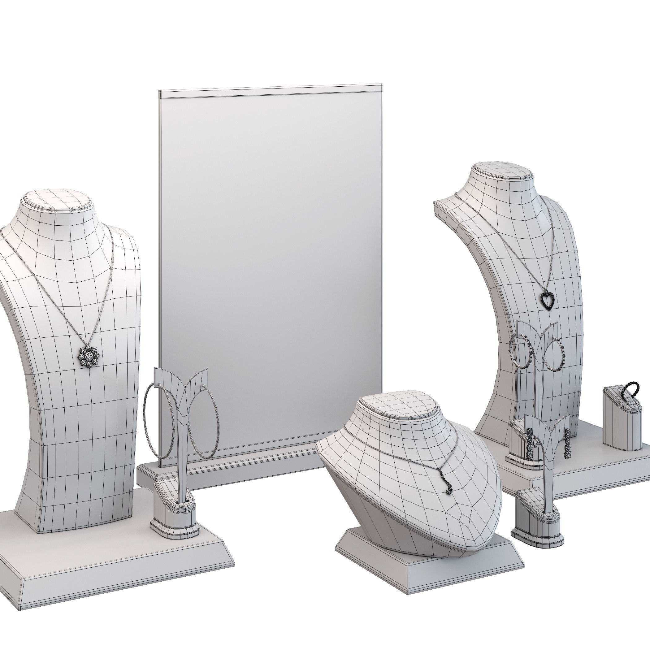 Stylish jewelry showcase 3D model_10