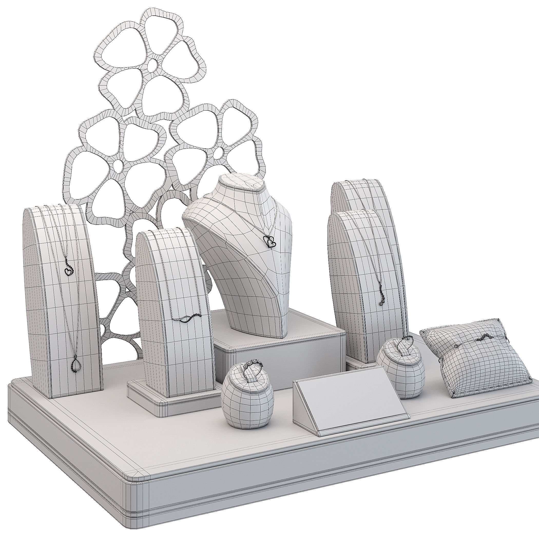 Stylish jewelry showcase 3D model_2