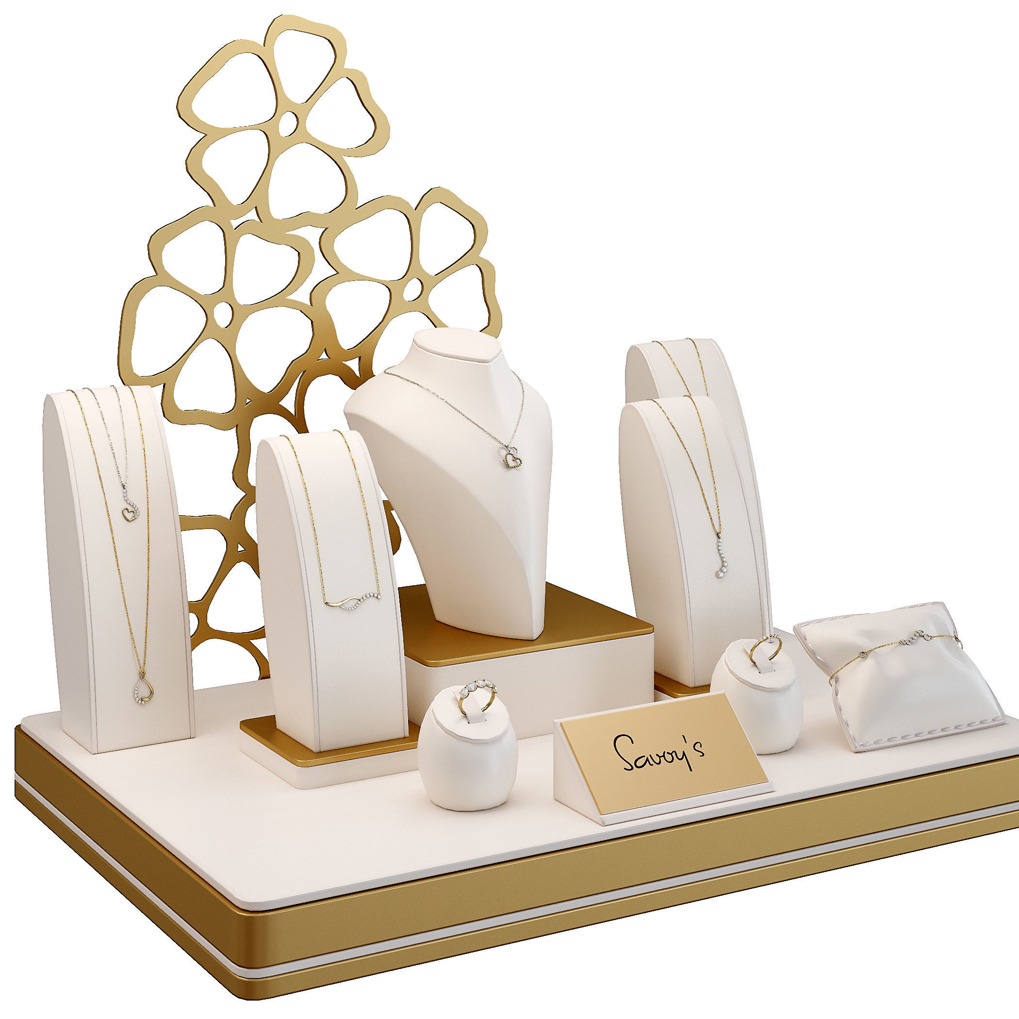Stylish jewelry showcase 3D model_1