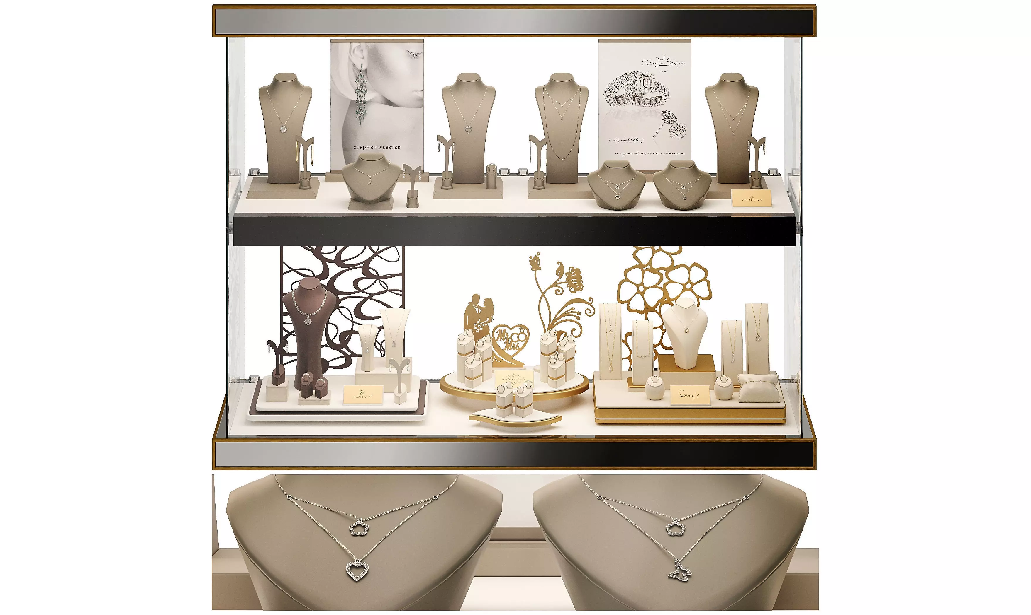 Stylish jewelry showcase 3D model_0