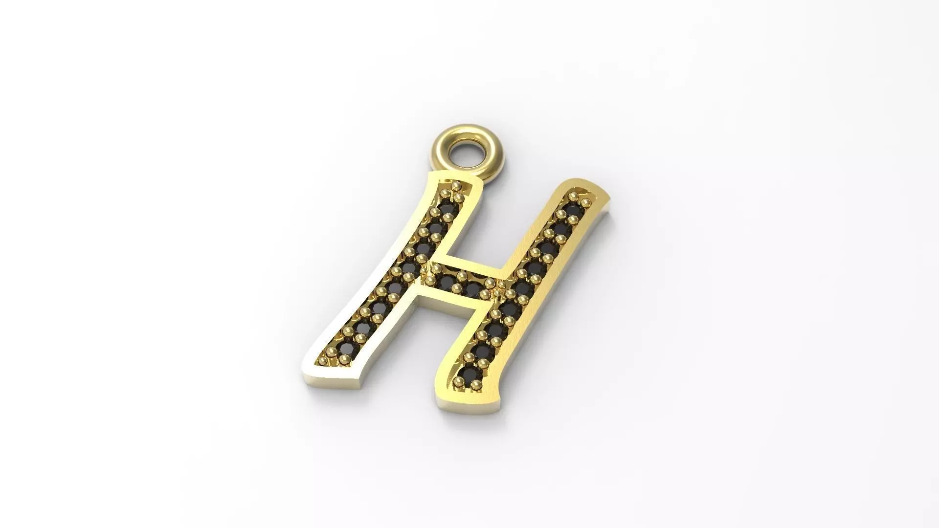 H Letter Aplhabet Pendant 3D print model