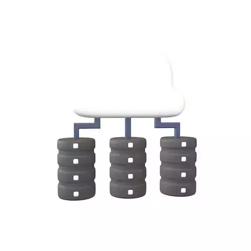 Cloud Database Icon v1 002 Low-poly 3D model