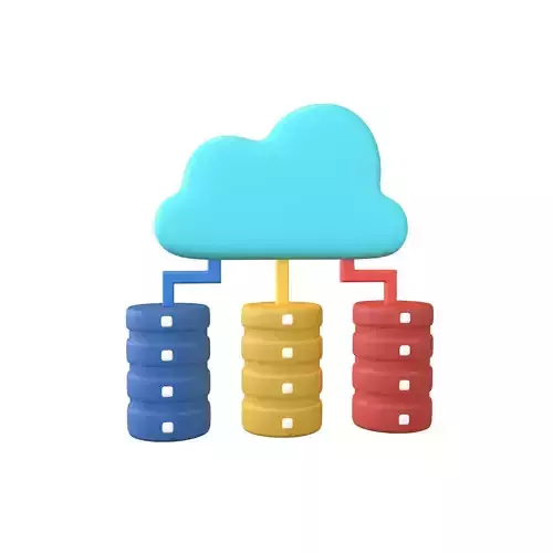 Cloud Database Icon v1 003 Low-poly 3D model