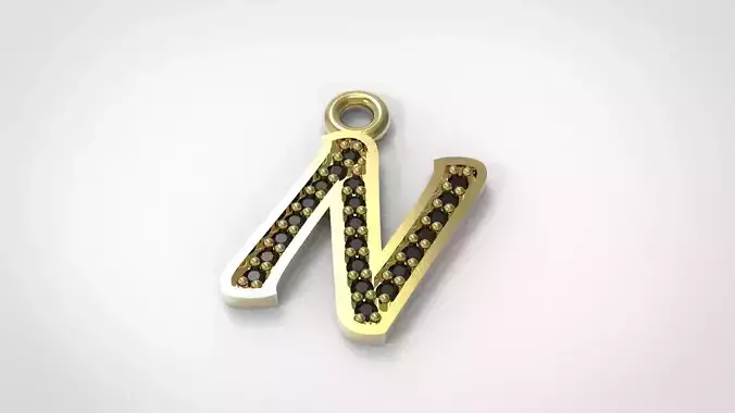 N Letter Alphabet Pendant