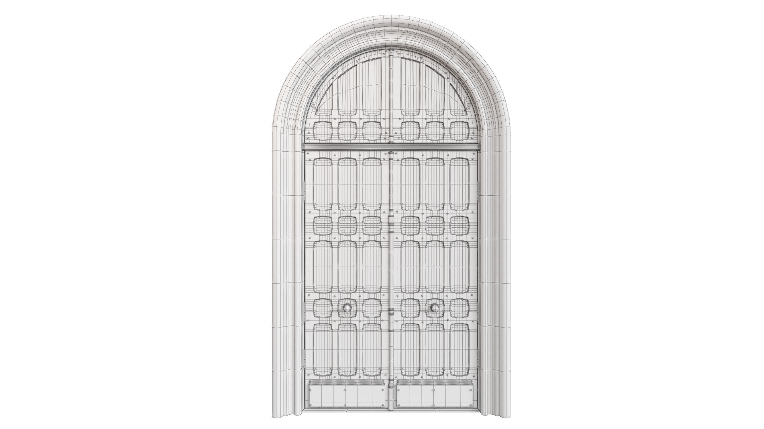 Entrance classic door 73 3D model_9