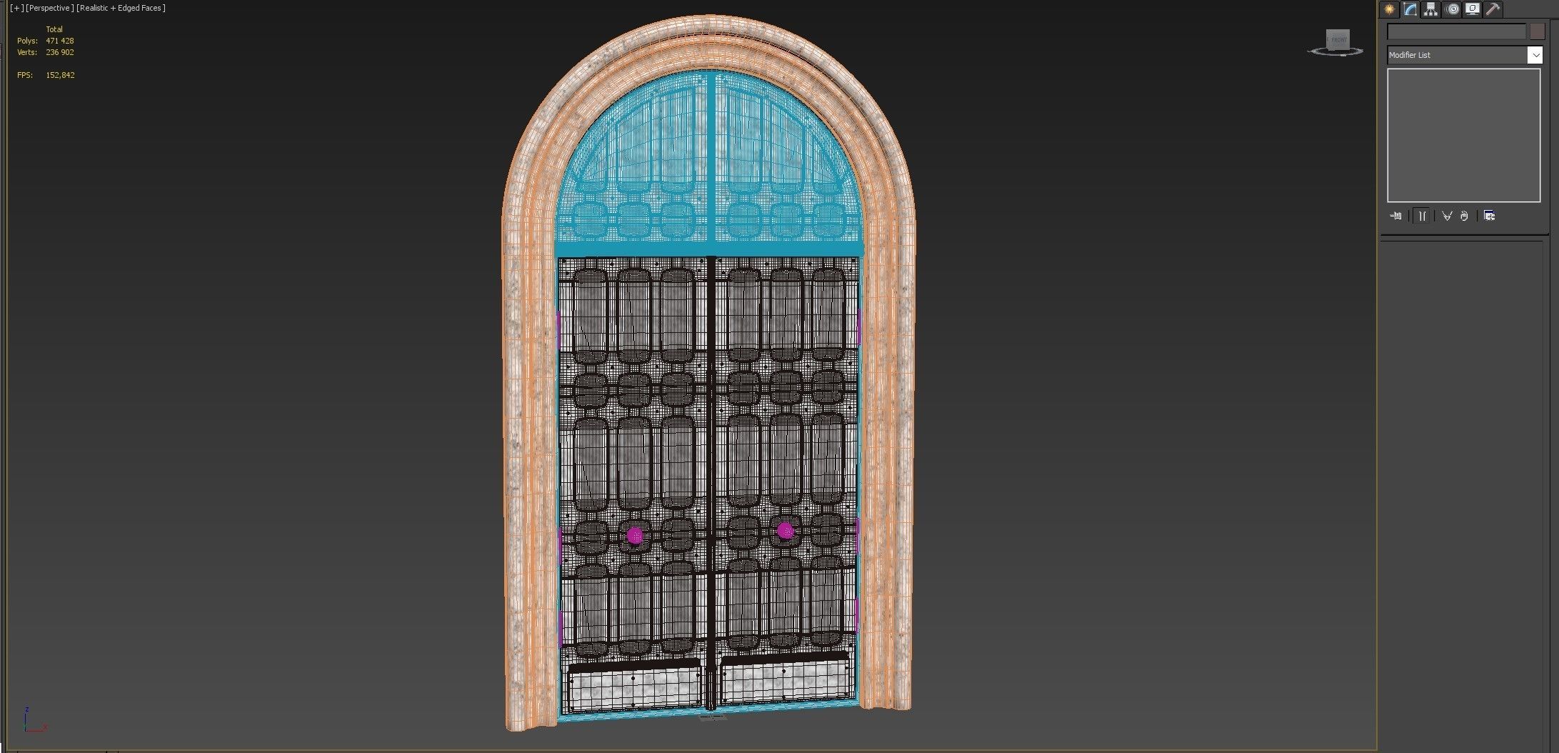 Entrance classic door 73 3D model_13
