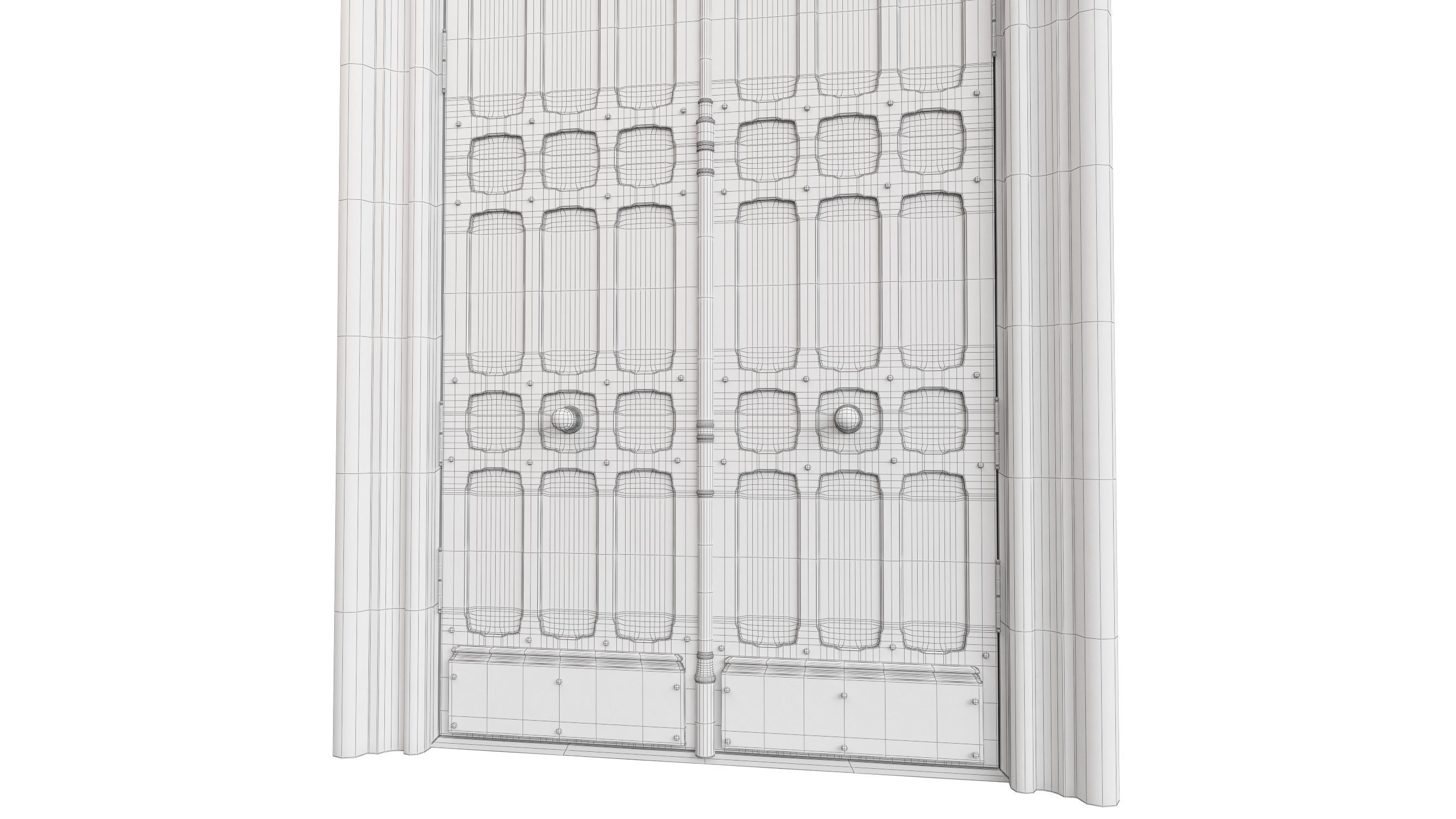 Entrance classic door 73 3D model_8