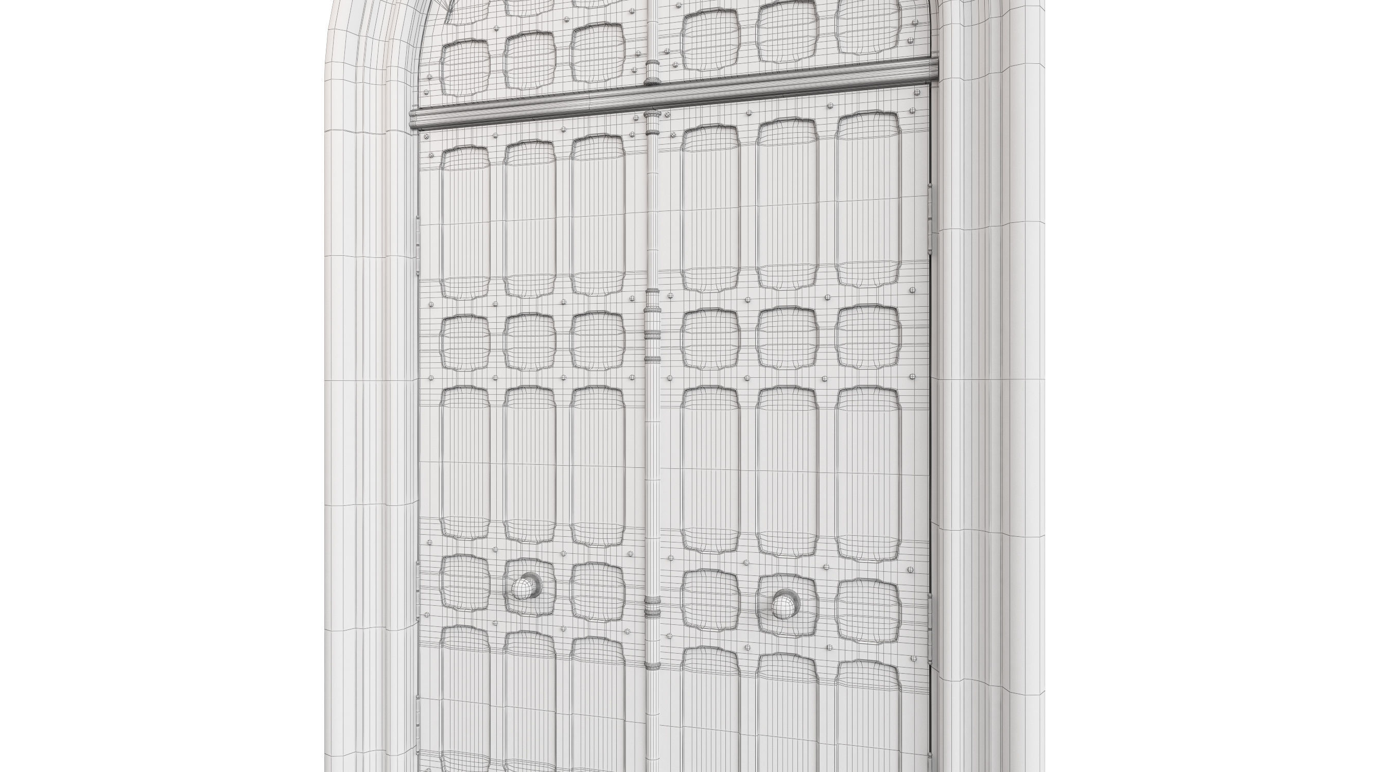 Entrance classic door 73 3D model_7