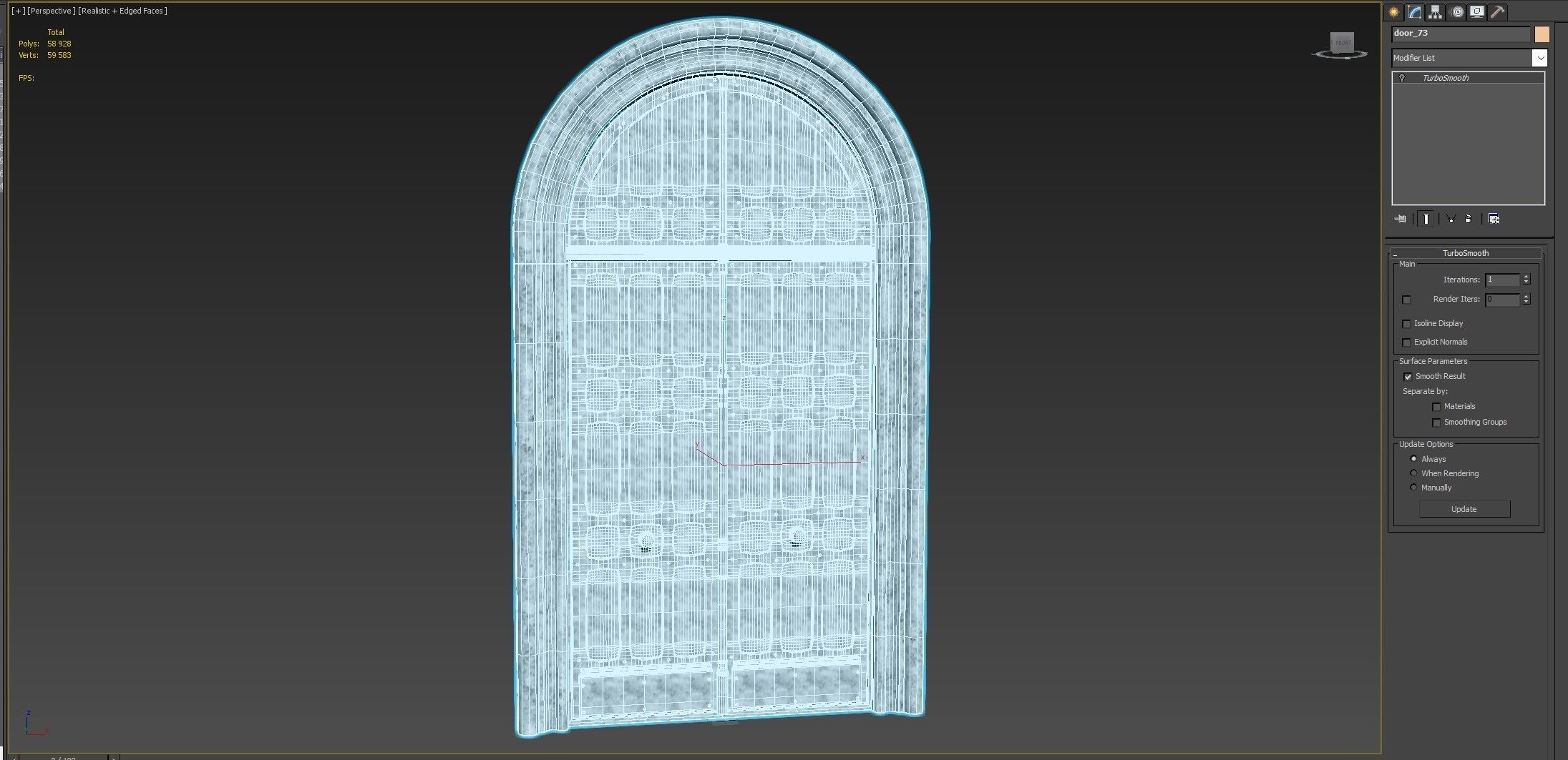 Entrance classic door 73 3D model_12