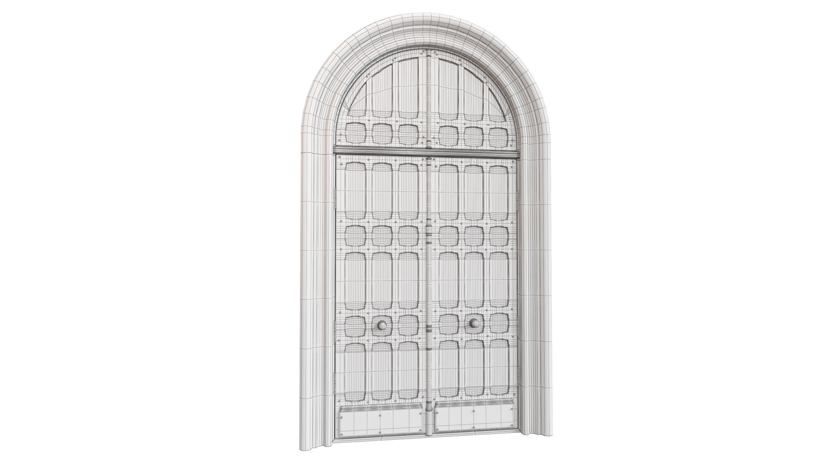 Entrance classic door 73 3D model_10