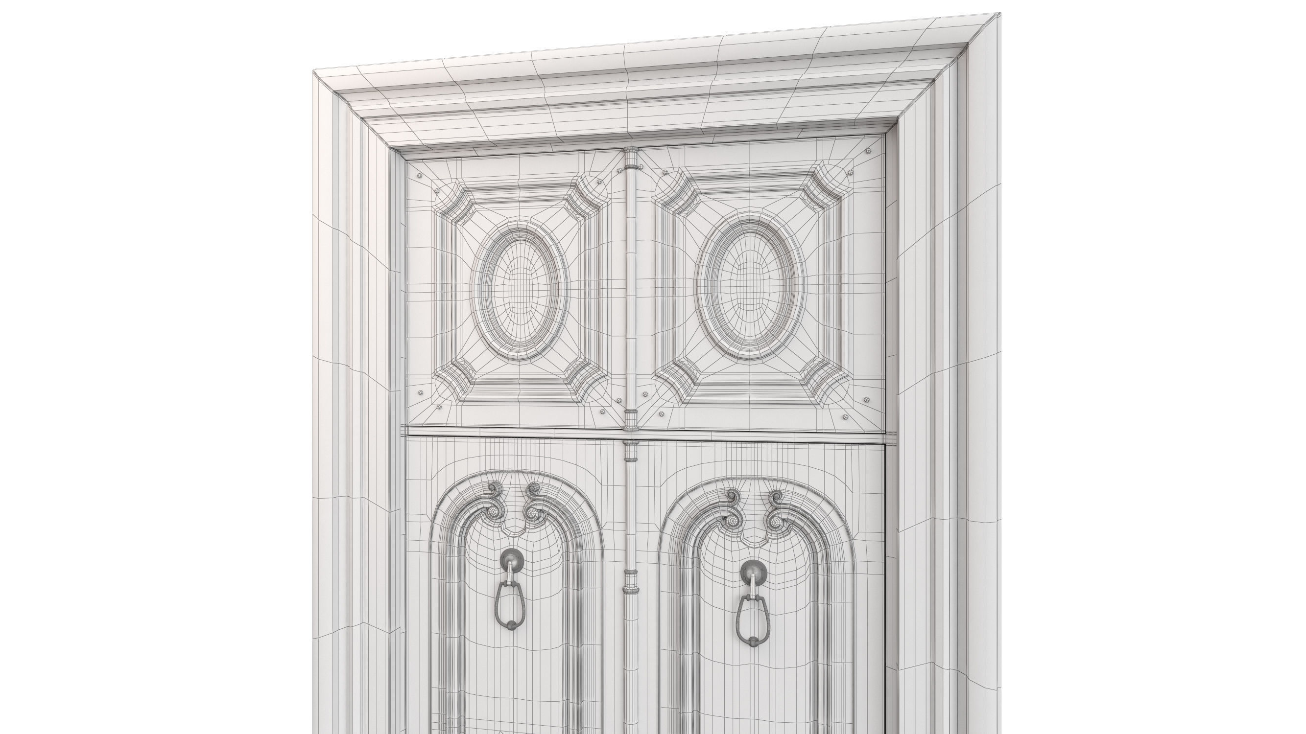 Entrance classic door 74 3D model_8