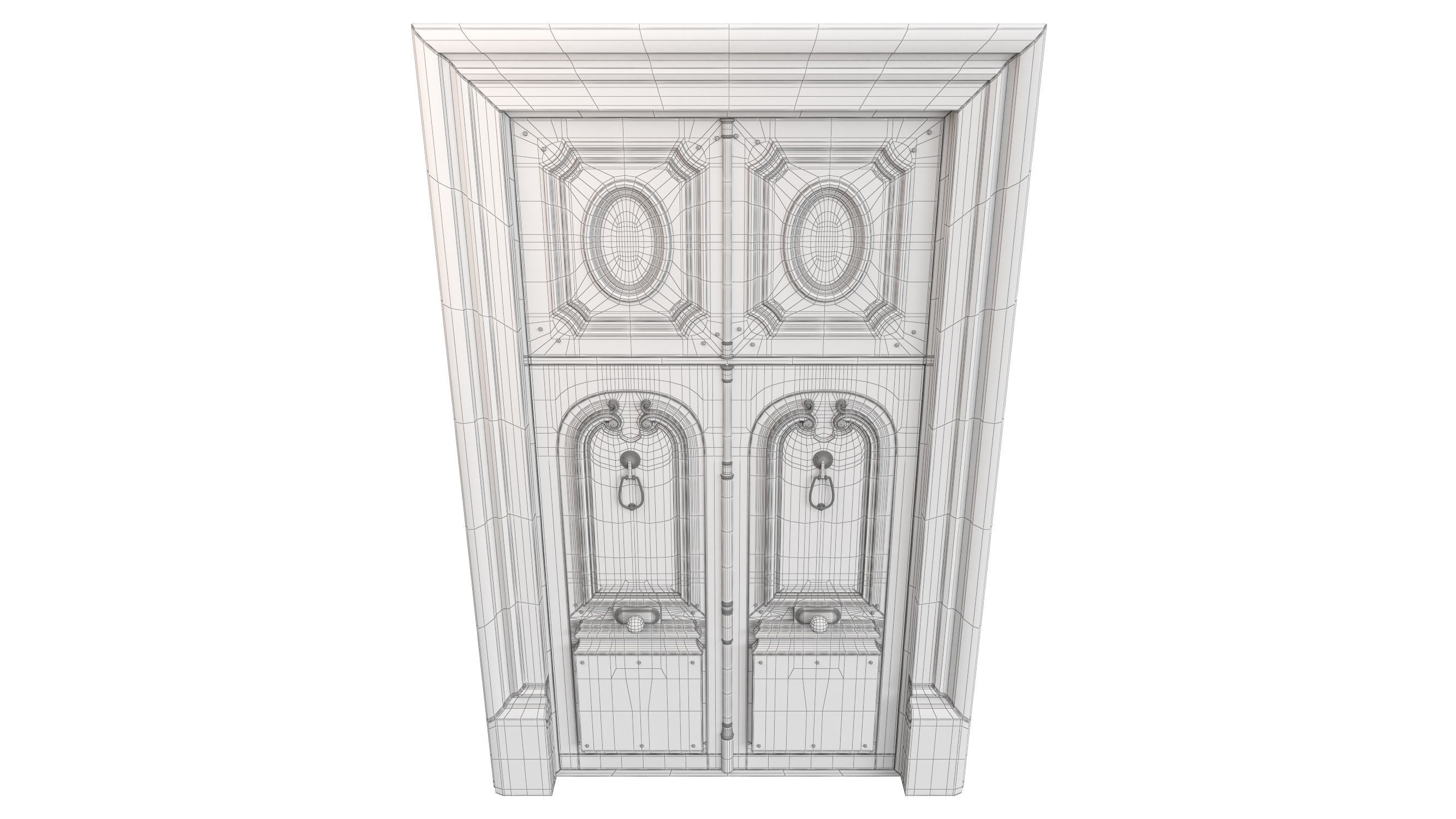 Entrance classic door 74 3D model_9