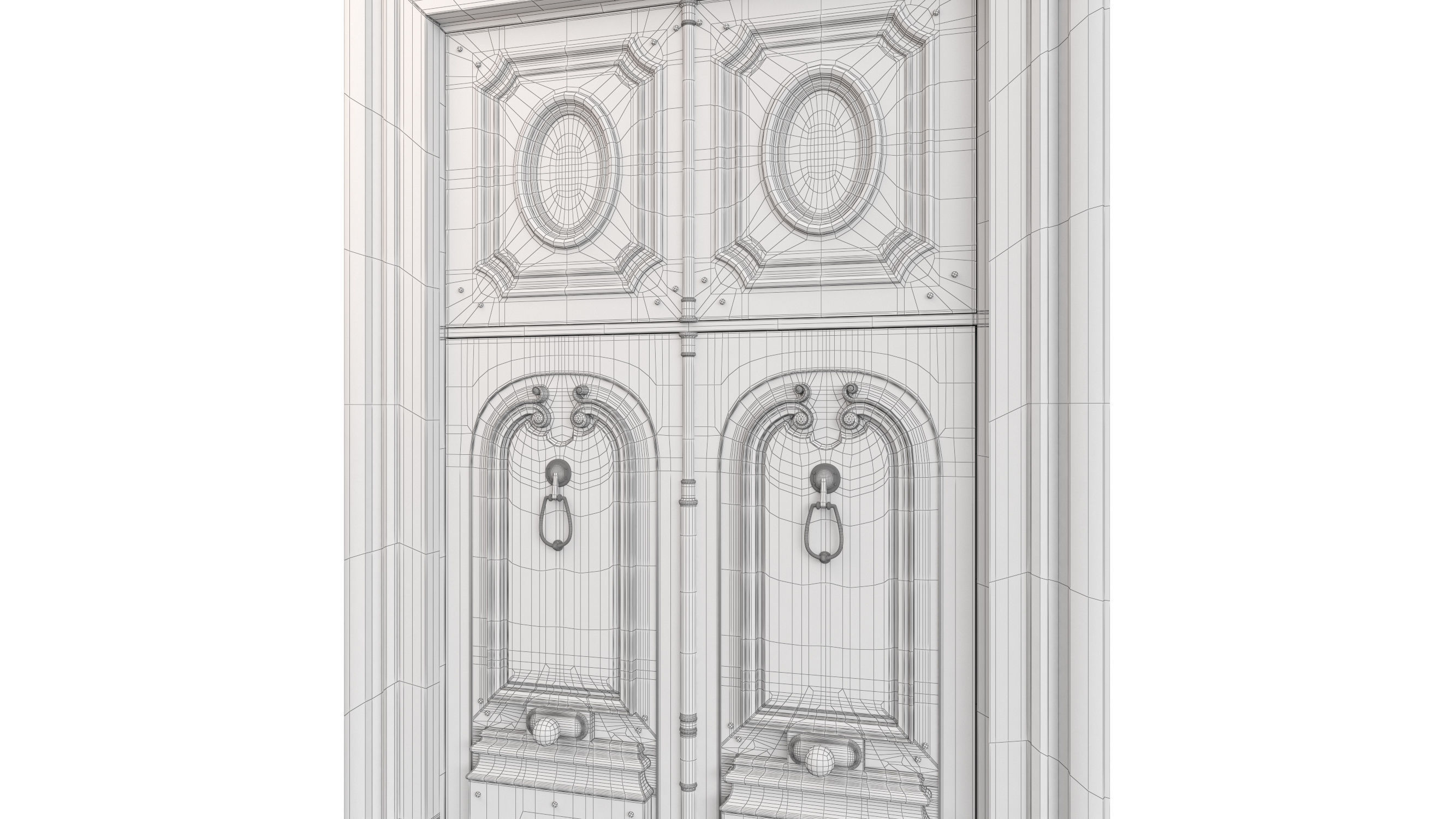 Entrance classic door 74 3D model_7