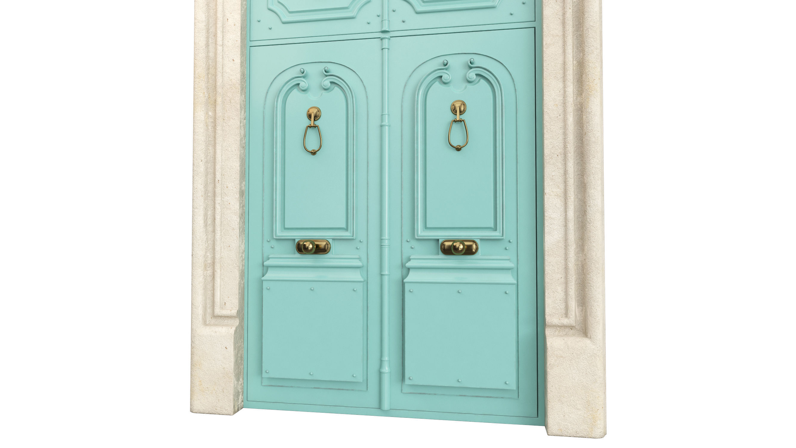 Entrance classic door 74 3D model_2