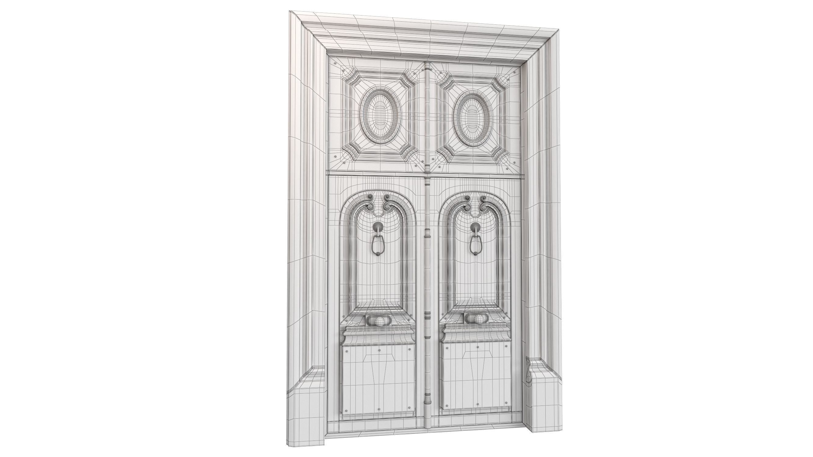 Entrance classic door 74 3D model_10