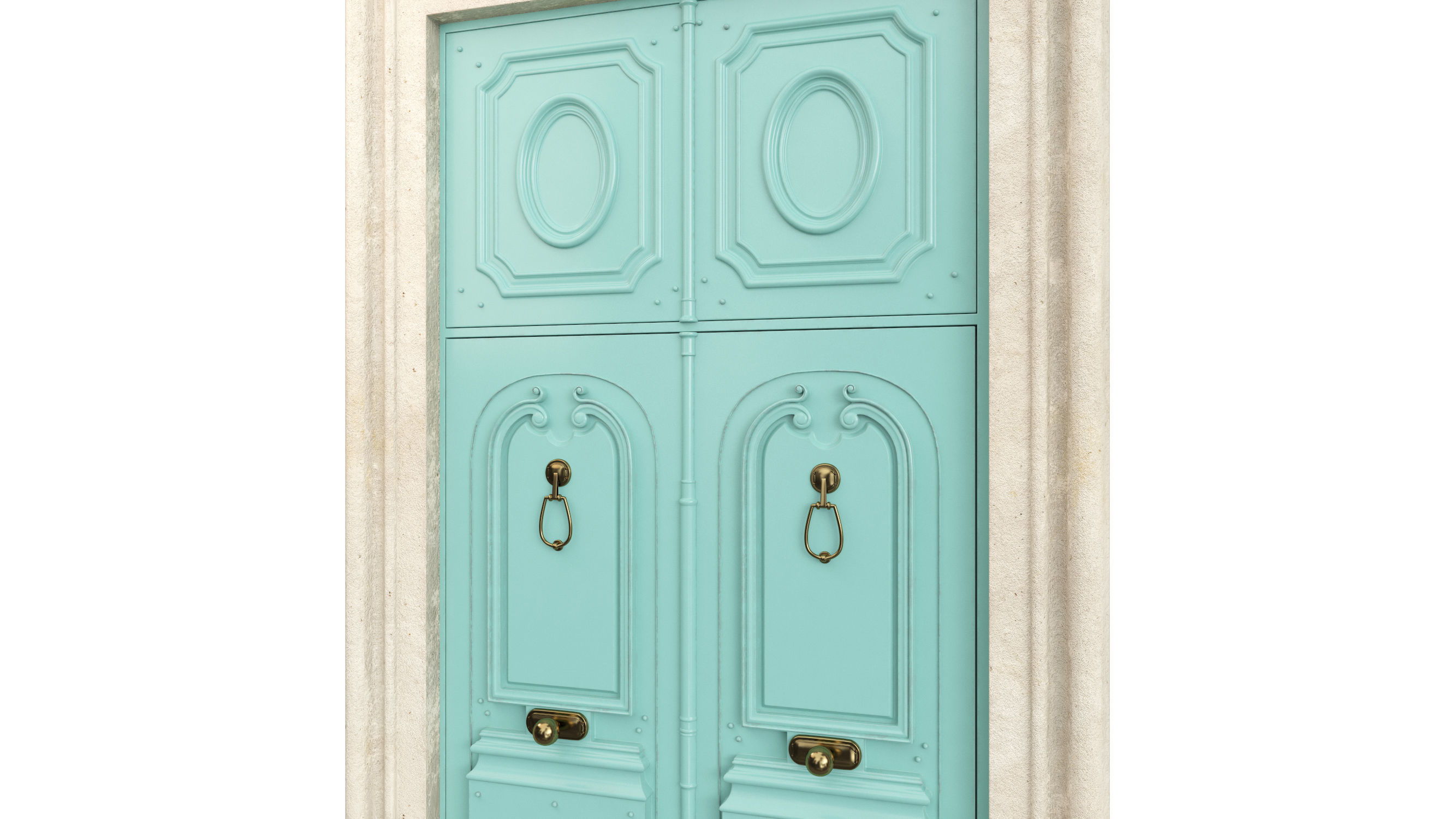 Entrance classic door 74 3D model_3