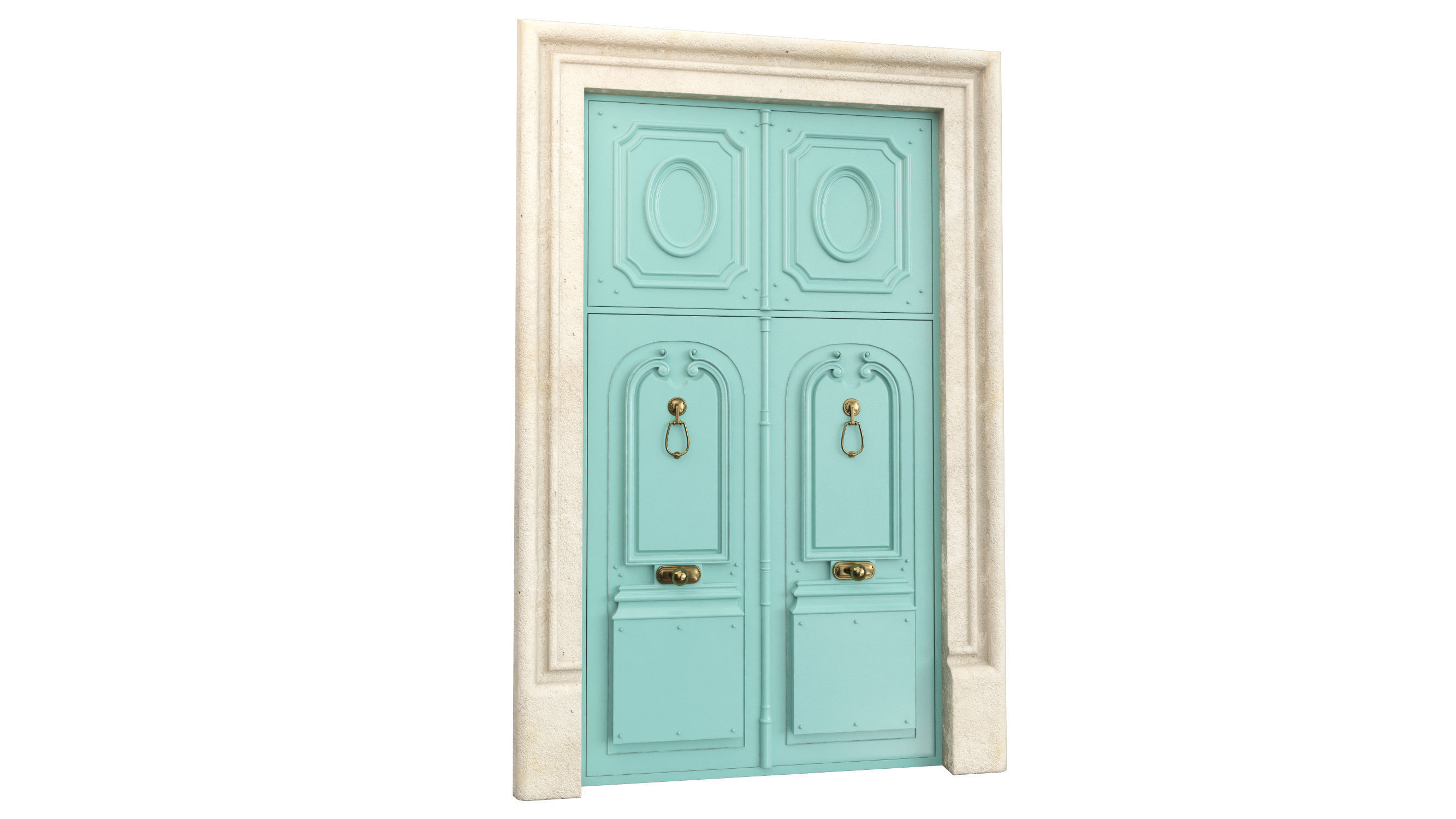 Entrance classic door 74 3D model_5