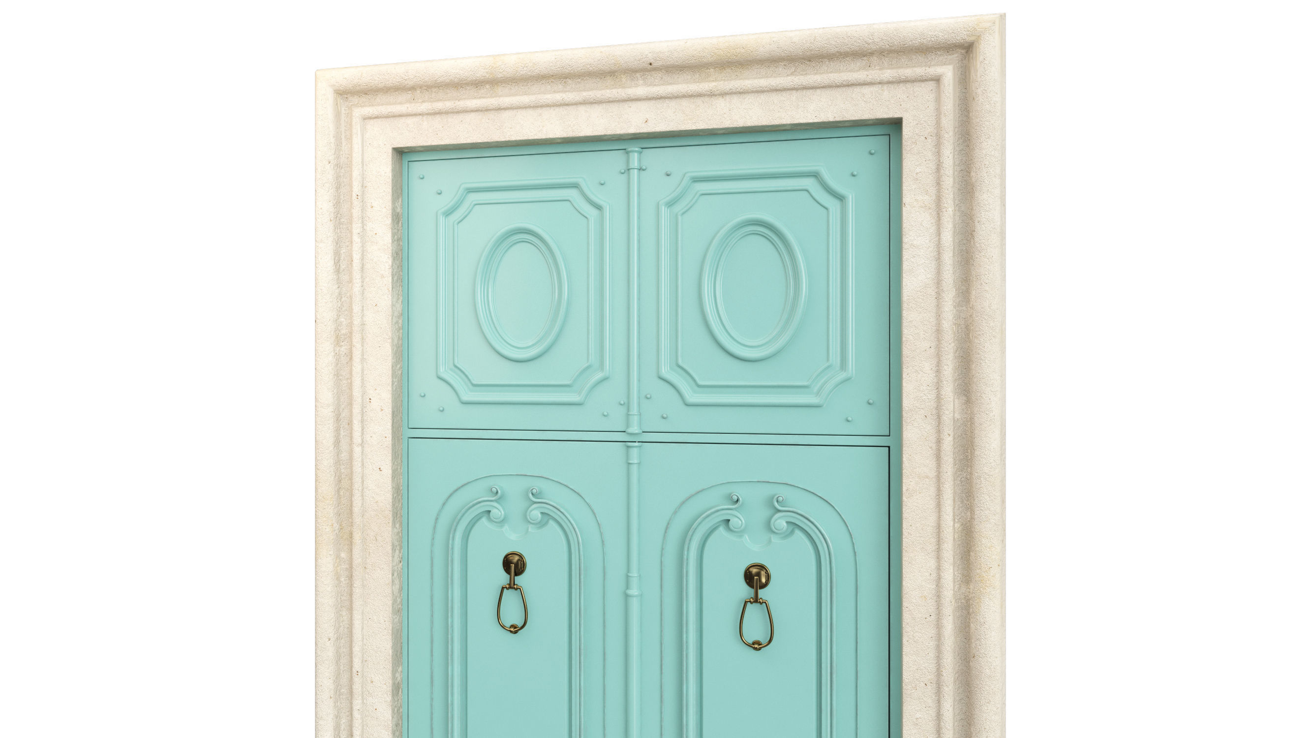 Entrance classic door 74 3D model_4