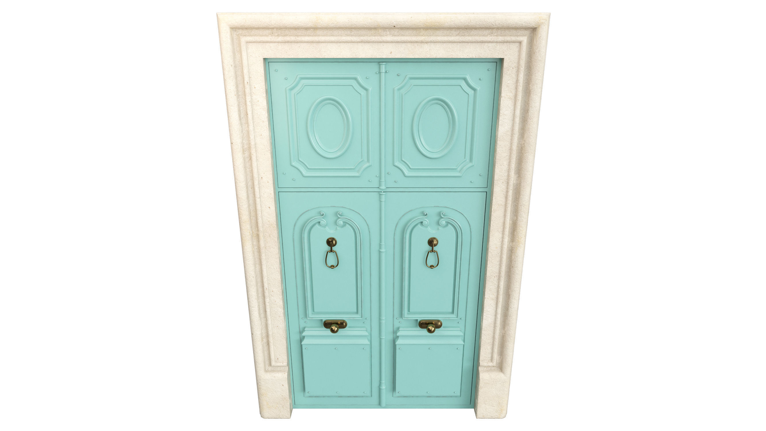 Entrance classic door 74 3D model_6