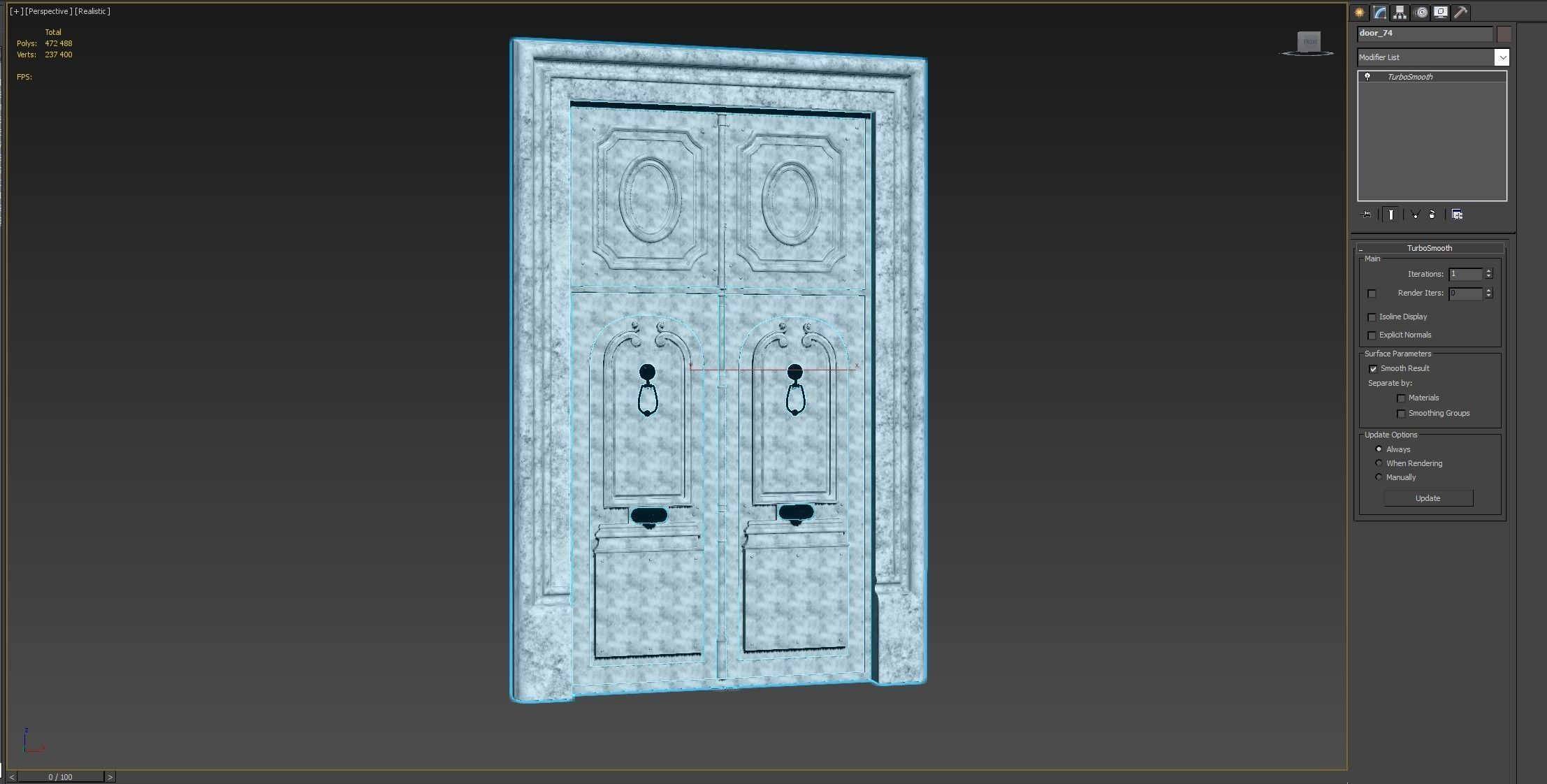 Entrance classic door 74 3D model_14