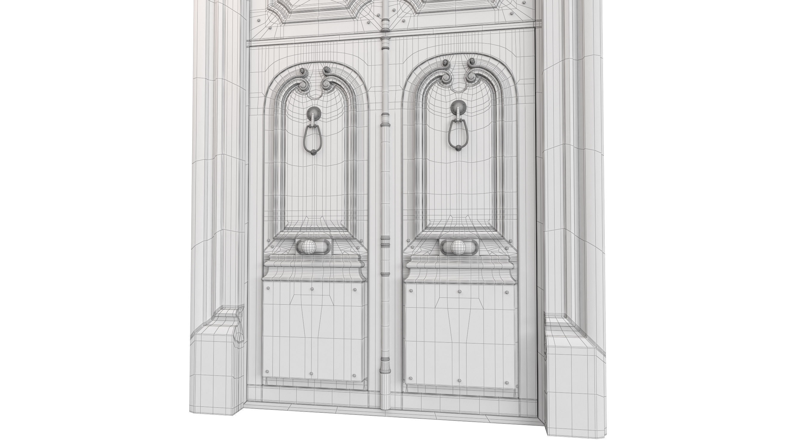 Entrance classic door 74 3D model_12