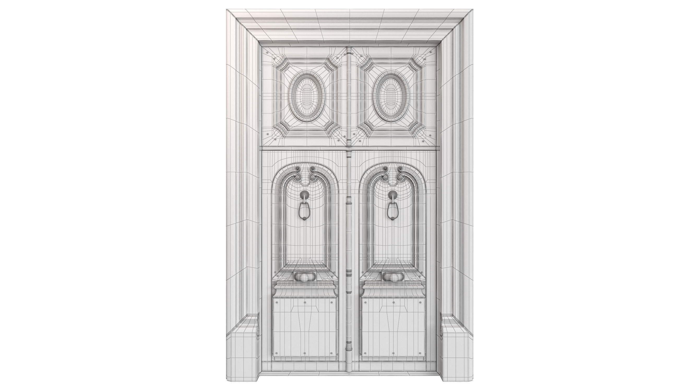 Entrance classic door 74 3D model_11