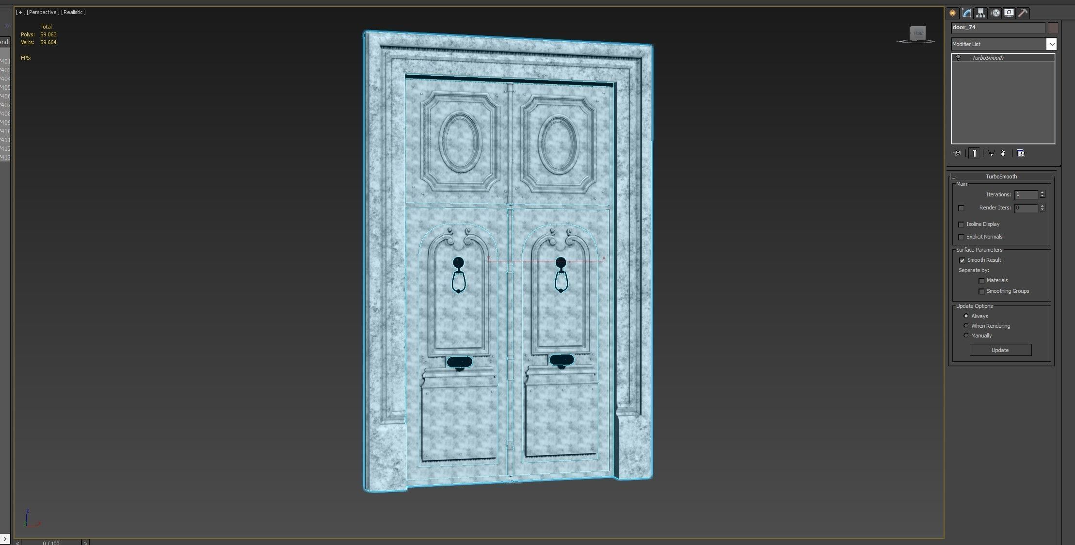 Entrance classic door 74 3D model_13