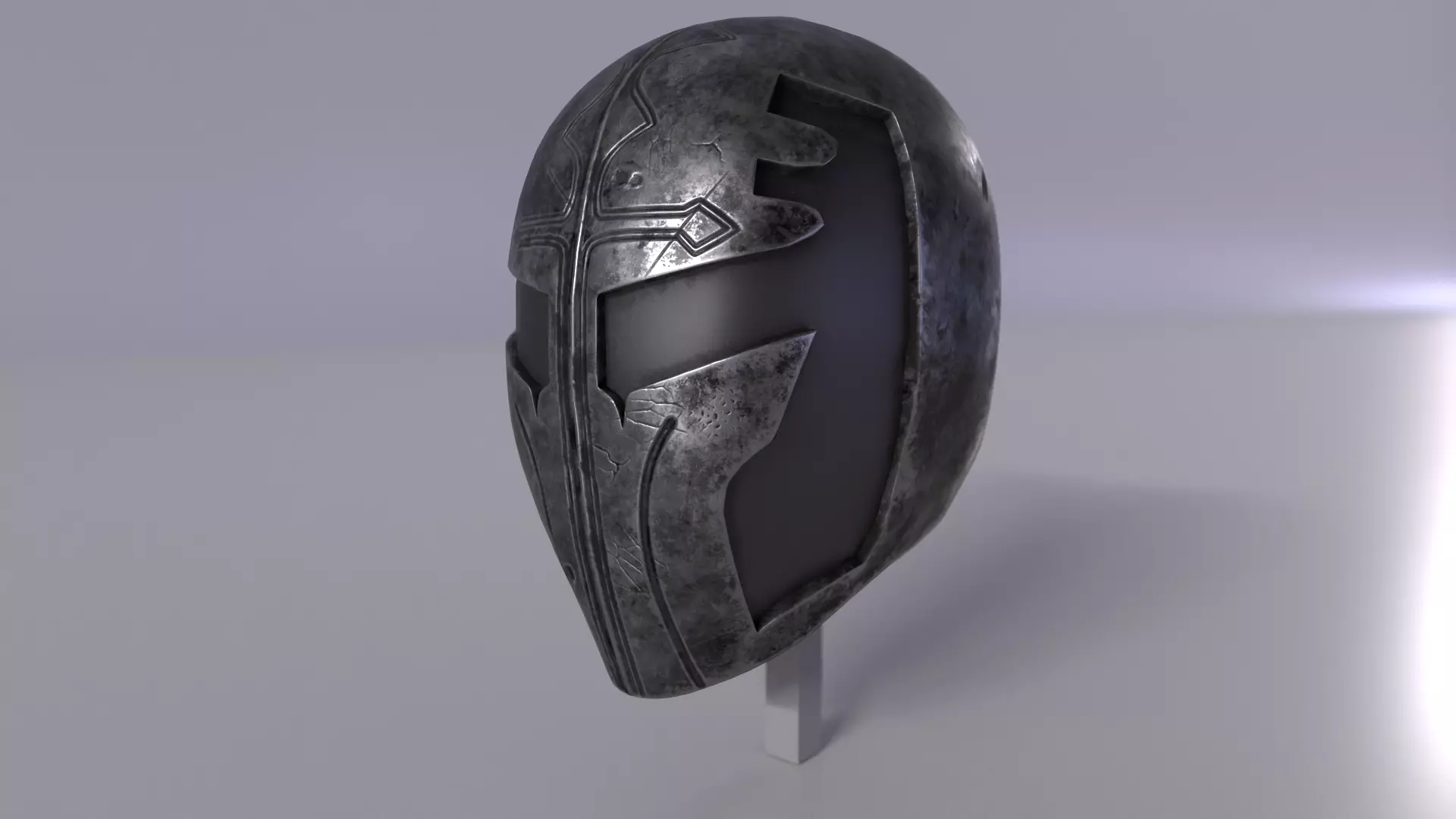 Metal Helmet Low-poly Gameready Realistic PBR model Low-poly 3D model_0