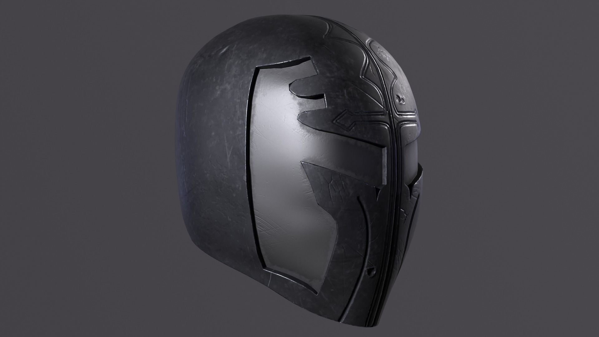 Metal Helmet Low-poly Gameready Realistic PBR model Low-poly 3D model_5