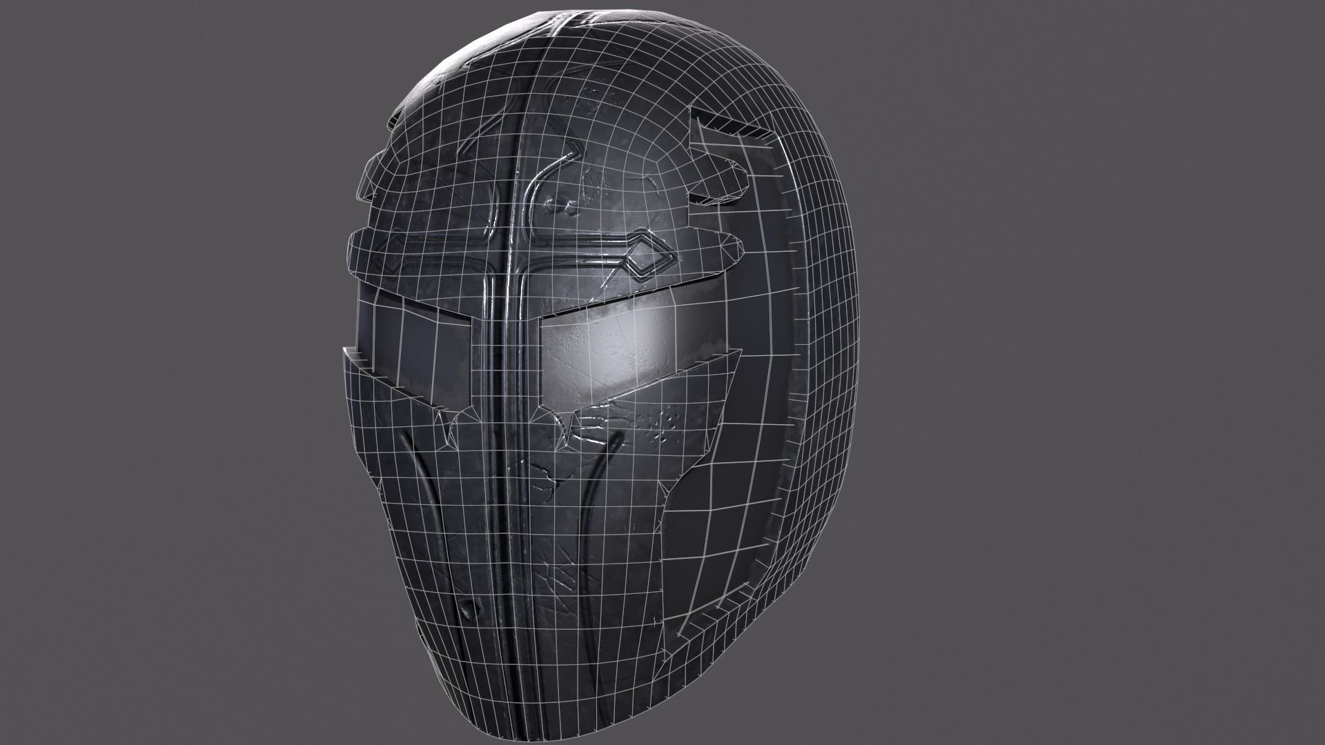 Metal Helmet Low-poly Gameready Realistic PBR model Low-poly 3D model_9