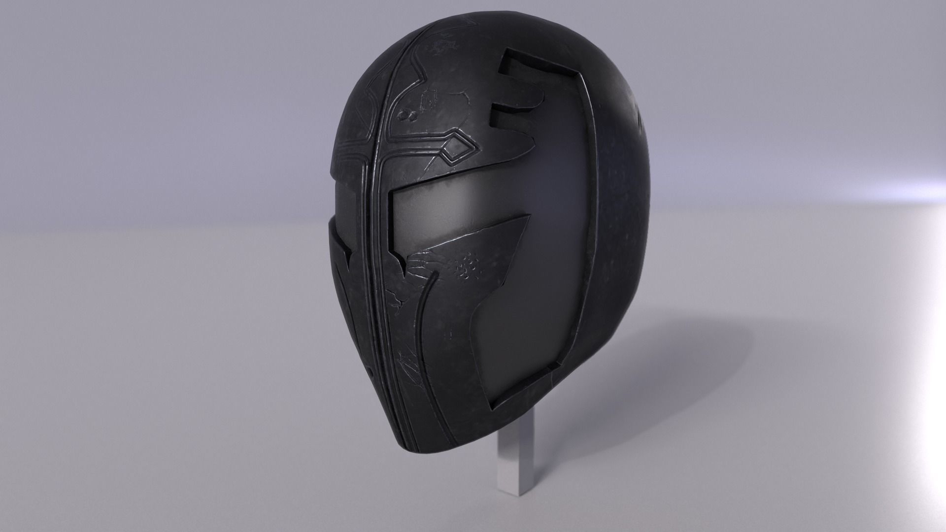 Metal Helmet Low-poly Gameready Realistic PBR model Low-poly 3D model_1