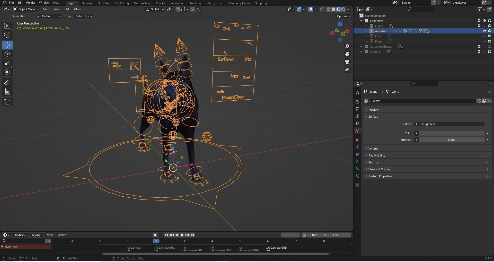 Fur Black Dog Rigged Low-poly 3D model_16