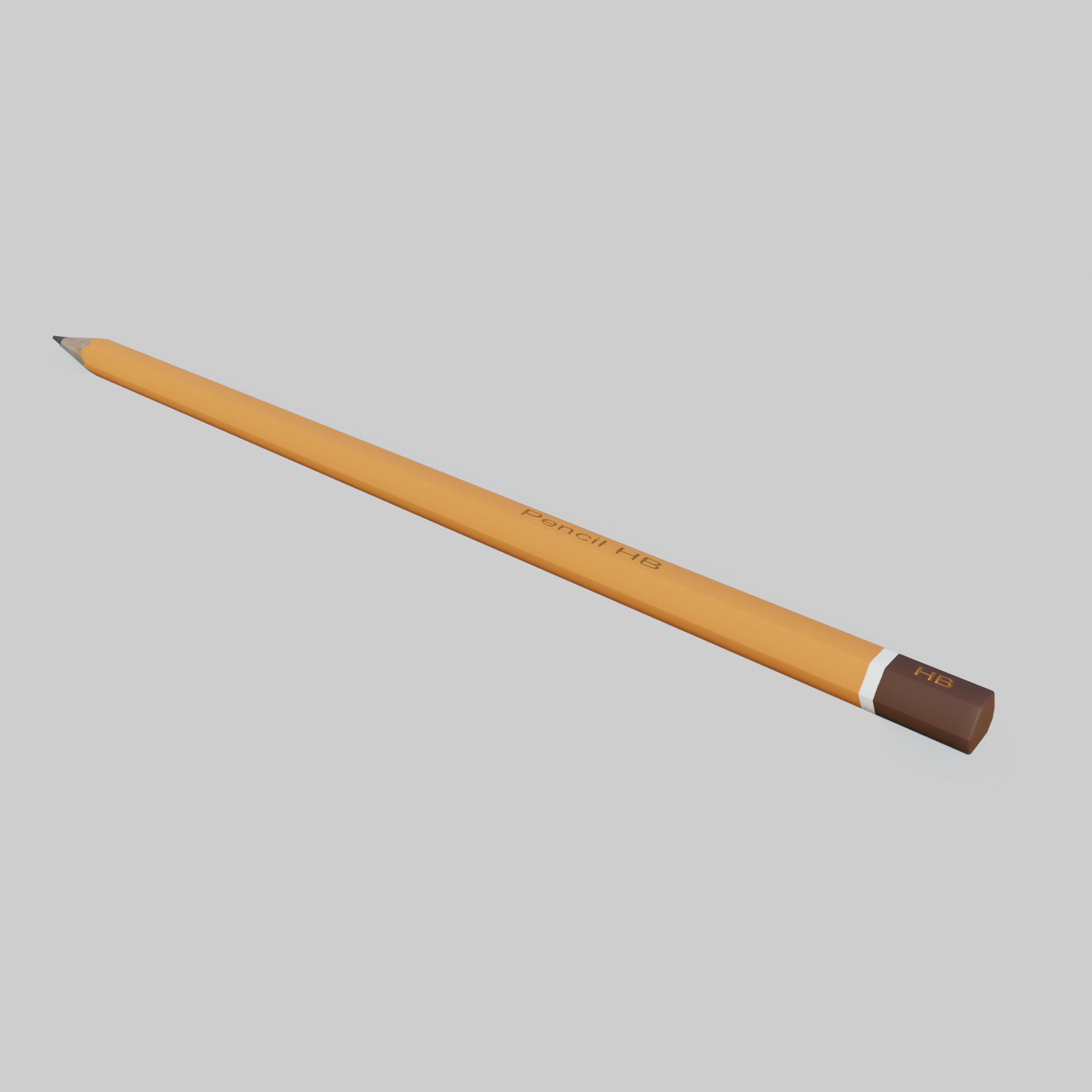 Pencil HB Low-poly 3D model_4