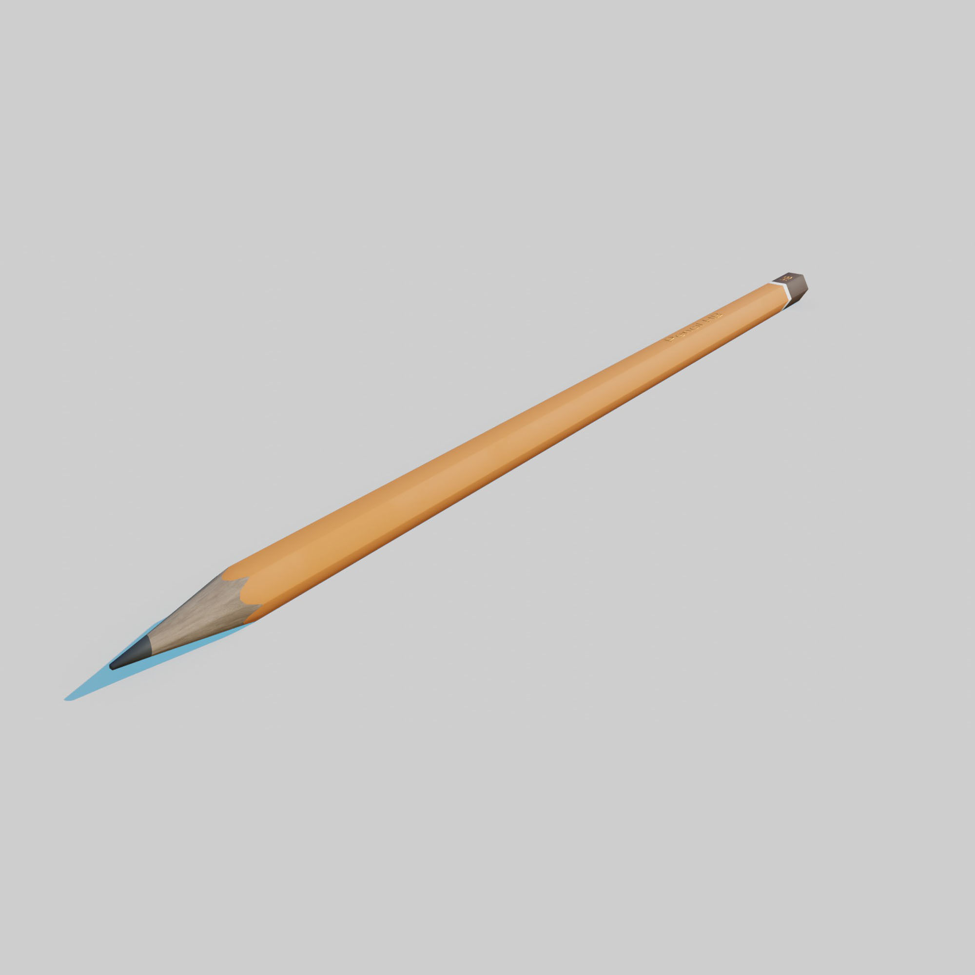 Pencil HB Low-poly 3D model_2